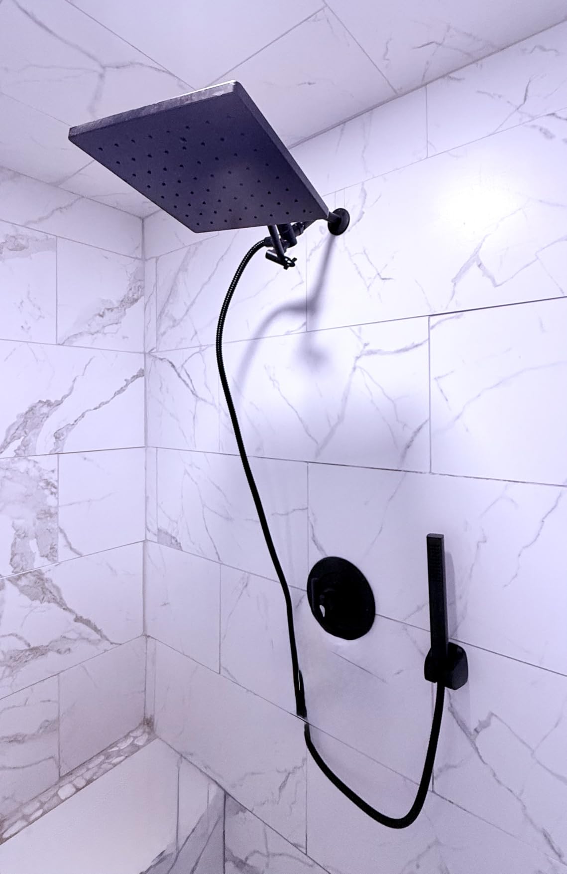 Delta Faucet 10-inch Raincan Shower Head and Hand Held Shower Combo, Brushed Nickel Square Shower Head, Rainfall Shower Head, Hand Shower, 1.75 GPM Flow Rate, Spotshield Brushed Nickel 75527-SN Customer Review Delta Faucet 10-inch Raincan Shower Head and Hand Held Shower Combo, Brushed Nickel Square Shower Head, Rainfall Shower Head, Hand Shower, 1.75 GPM Flow Rate, Spotshield Brushed Nickel 75527-SN - Customer Photo 2