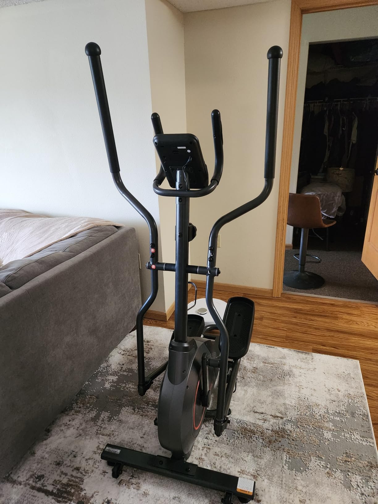 Sunny Health & Fitness Smart Upright Elliptical w/Pulse Sensor Built-in, Indoor Full-Body Cross-Training & Cardio Exercise Machine for Home, Free SunnyFit App Connection, Optional Long Stride Length - Customer Photo 1