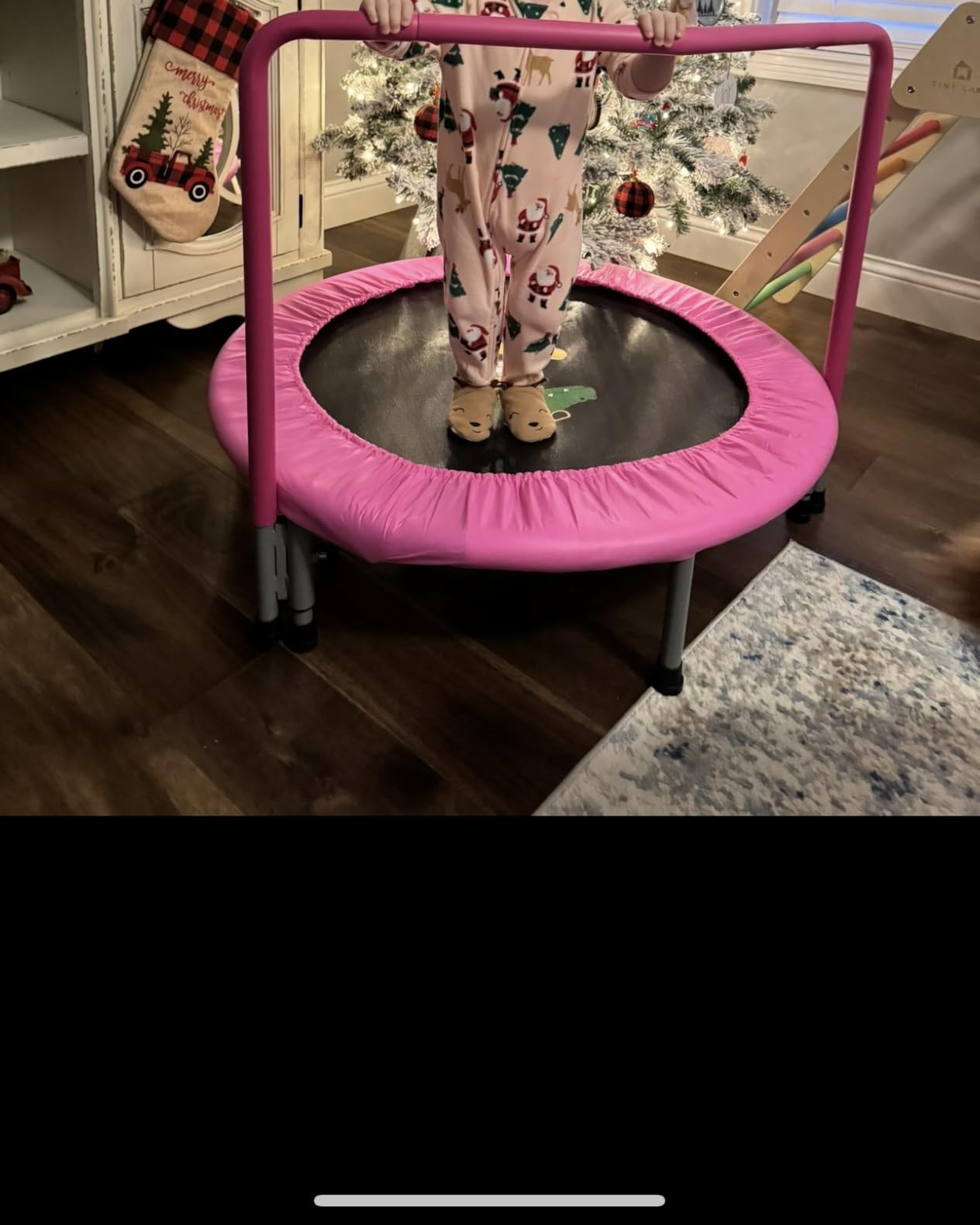 BCAN 36'' Mini Folding Ages 2 to 5 Toddler Trampoline with Handle for Kids, Two Ways to Assemble The Handle, Indoor/Garden Toddlers Trampoline with Super Safe Cover for Toddlers Customer Review BCAN 36'' Mini Folding Ages 2 to 5 Toddler Trampoline with Handle for Kids, Two Ways to Assemble The Handle, Indoor/Garden Toddlers Trampoline with Super Safe Cover for Toddlers - Customer Photo 1