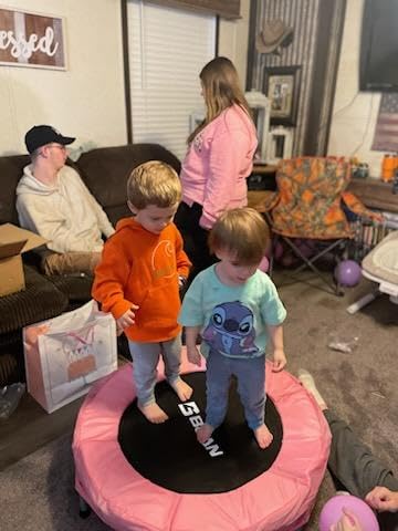 BCAN 36'' Mini Folding Ages 2 to 5 Toddler Trampoline with Handle for Kids, Two Ways to Assemble The Handle, Indoor/Garden Toddlers Trampoline with Super Safe Cover for Toddlers Customer Review BCAN 36'' Mini Folding Ages 2 to 5 Toddler Trampoline with Handle for Kids, Two Ways to Assemble The Handle, Indoor/Garden Toddlers Trampoline with Super Safe Cover for Toddlers - Customer Photo 3
