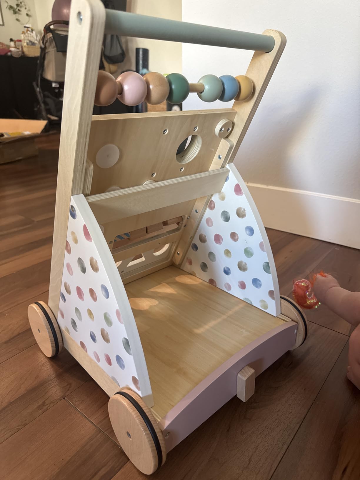Tiny Land Wooden Baby Walker, Adjustable Speed Baby Push Walker for Boys and Girls, Montessori Activity Center Push Toy for Kids Development (Morandi) Customer Review Tiny Land Wooden Baby Walker, Adjustable Speed Baby Push Walker for Boys and Girls, Montessori Activity Center Push Toy for Kids Development (Morandi) - Customer Photo 1