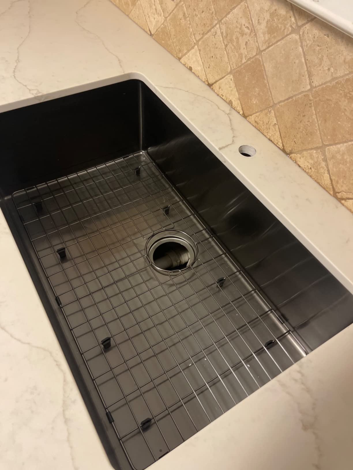 28 Inch Undermount Kitchen Sink Black, 28x18 Under Mount Gunmetal Black Stainless Steel 16 Gauge 9 Inch Deep Single Bowl Kitchen Sink with Strainer Customer Review 28 Inch Undermount Kitchen Sink Black, 28x18 Under Mount Gunmetal Black Stainless Steel 16 Gauge 9 Inch Deep Single Bowl Kitchen Sink with Strainer - Customer Photo 1