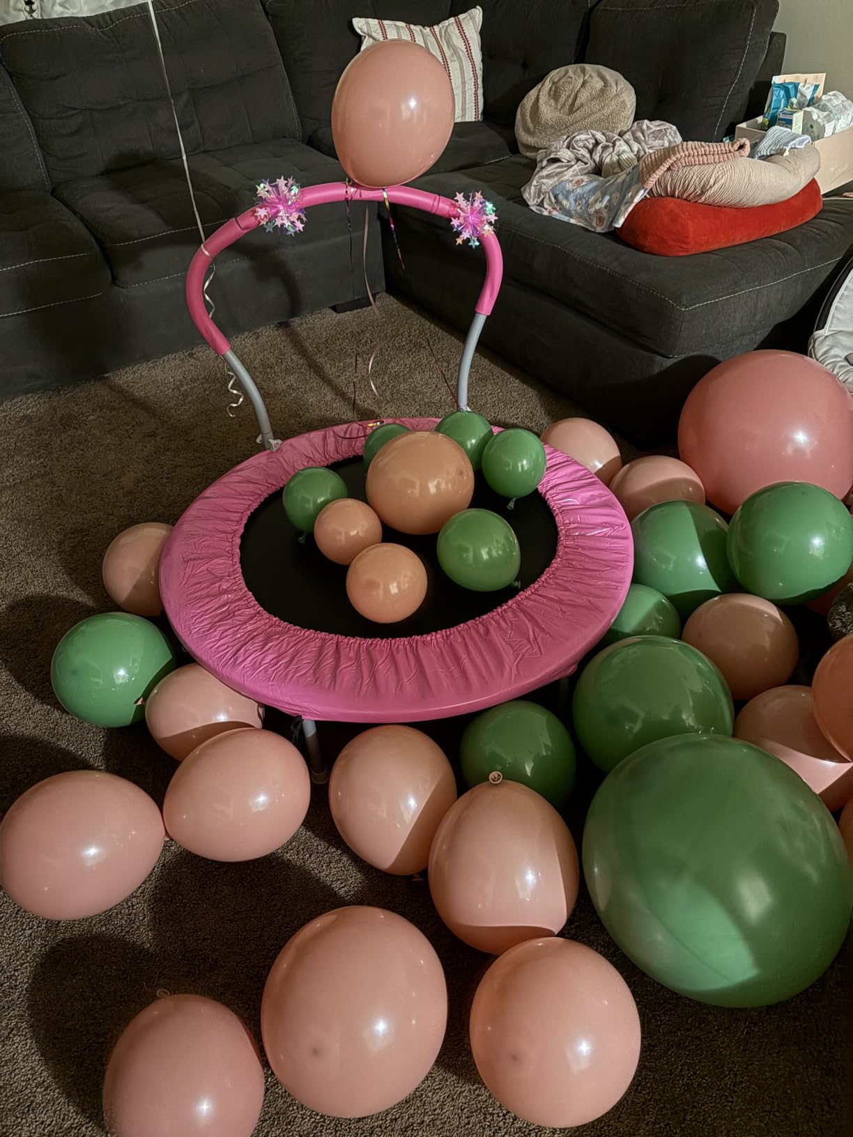 36 Inch Kids Trampoline: Mini Trampoline with Handle Indoor Outdoor Use, Toddler Small Fitness Rebounder Customer Review 36 Inch Kids Trampoline: Mini Trampoline with Handle Indoor Outdoor Use, Toddler Small Fitness Rebounder - Customer Photo 1