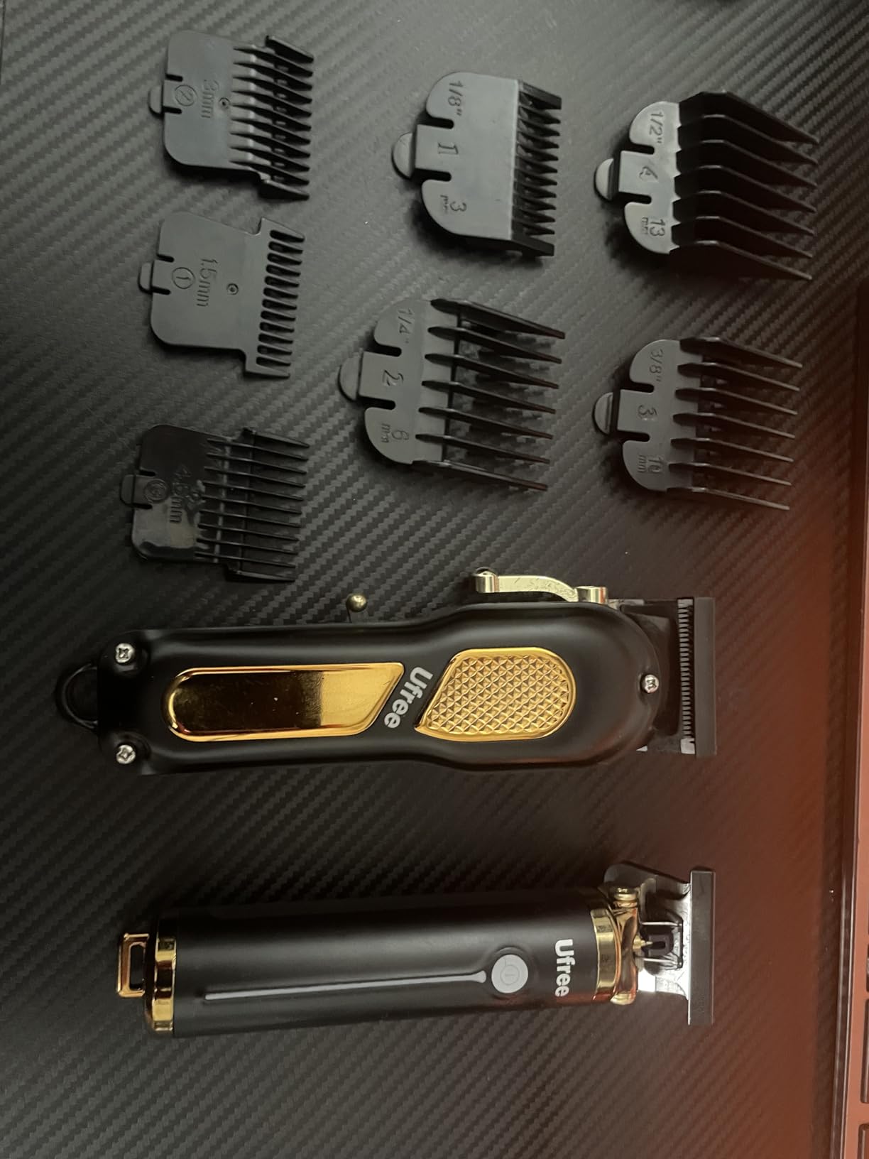 Ufree Hair Clippers for Men, Professional Clippers and Trimmers Set, Cordless Clippers for Hair Cutting, Beard Trimmer, Barber Clippers, Rechargeable Electric Shaver, Gifts for Men, Black Gold Customer Review Ufree Hair Clippers for Men, Professional Clippers and Trimmers Set, Cordless Clippers for Hair Cutting, Beard Trimmer, Barber Clippers, Rechargeable Electric Shaver, Gifts for Men, Black Gold - Customer Photo 1