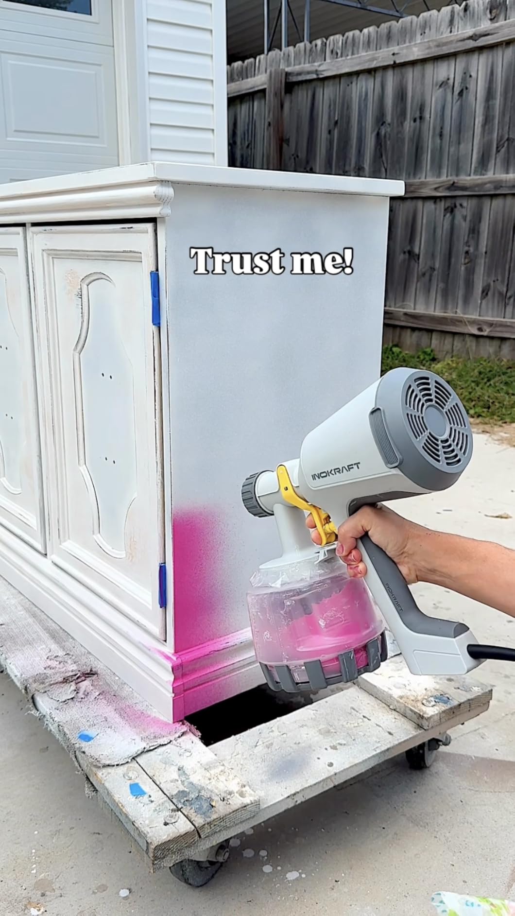 InoKraft Paint Sprayer, Bob Vila Award Winner, 700w HVLP Sprayer Includes 3 Patterns & Whole Cleaning kit for House Painting, Furniture, Cabinets, Compatible with Stains and Latex Paints,1200ml Customer Review InoKraft Paint Sprayer, Bob Vila Award Winner, 700w HVLP Sprayer Includes 3 Patterns & Whole Cleaning kit for House Painting, Furniture, Cabinets, Compatible with Stains and Latex Paints,1200ml - Customer Photo 2