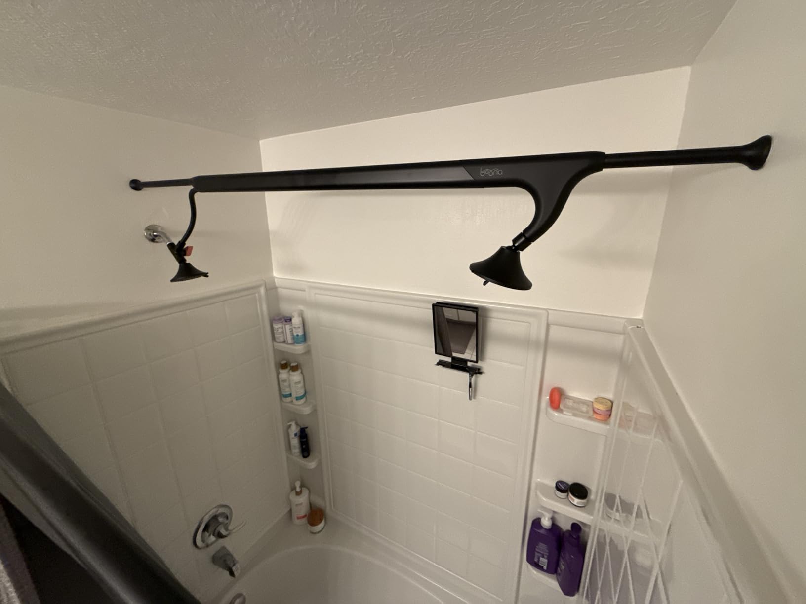 BOONA Original Tandem Shower as Seen on Shark Tank | Dual Shower Head for Couples | Spa-Like Water Pressure, Rainfall & Swedish Massage Settings | Easy Install, Midnight Black Customer Review BOONA Original Tandem Shower as Seen on Shark Tank | Dual Shower Head for Couples | Spa-Like Water Pressure, Rainfall & Swedish Massage Settings | Easy Install, Midnight Black - Customer Photo 1