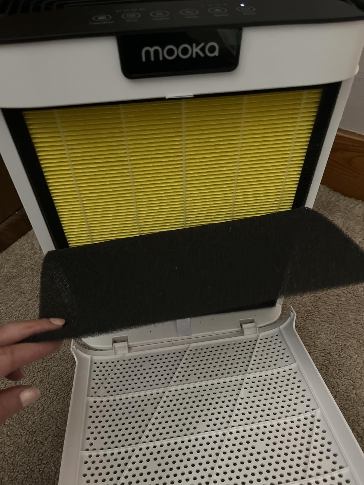 Air Purifiers for Home Large Room 2200 Ft² with Washable FiltersMOOKA HEPA Filter Pet Air Purifier for Bedroom with FragranceAir Cleaner for Smoke Dust Pollen Pets Hair OdorKJ190L White - Customer Photo 1