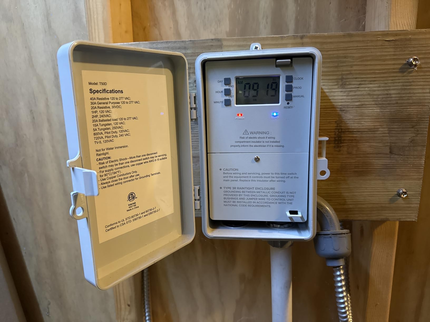 SURAIELEC Pool Timer, 7-Day Digital Pump Timer Switch, 40 AMP Heavy Duty, 120/240/277 VAC, 2HP Programmable Switch Box for Swimming Pool, Hot Water Heater, Lights, Outdoor/Indoor Use Customer Review SURAIELEC Pool Timer, 7-Day Digital Pump Timer Switch, 40 AMP Heavy Duty, 120/240/277 VAC, 2HP Programmable Switch Box for Swimming Pool, Hot Water Heater, Lights, Outdoor/Indoor Use - Customer Photo 1