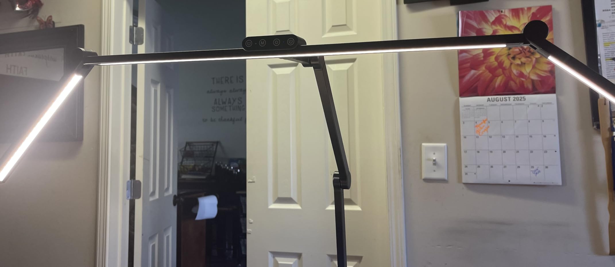 3000 Lumen Ultra Bright Architect Desk Lamp with Clamp, 36W Tall Overhead Led Desk Light for Home Office, 47Inch Long Dimmable Computer Monitor Light Bar with Remote for Table Desktop Drafting Customer Review 3000 Lumen Ultra Bright Architect Desk Lamp with Clamp, 36W Tall Overhead Led Desk Light for Home Office, 47Inch Long Dimmable Computer Monitor Light Bar with Remote for Table Desktop Drafting - Customer Photo 1