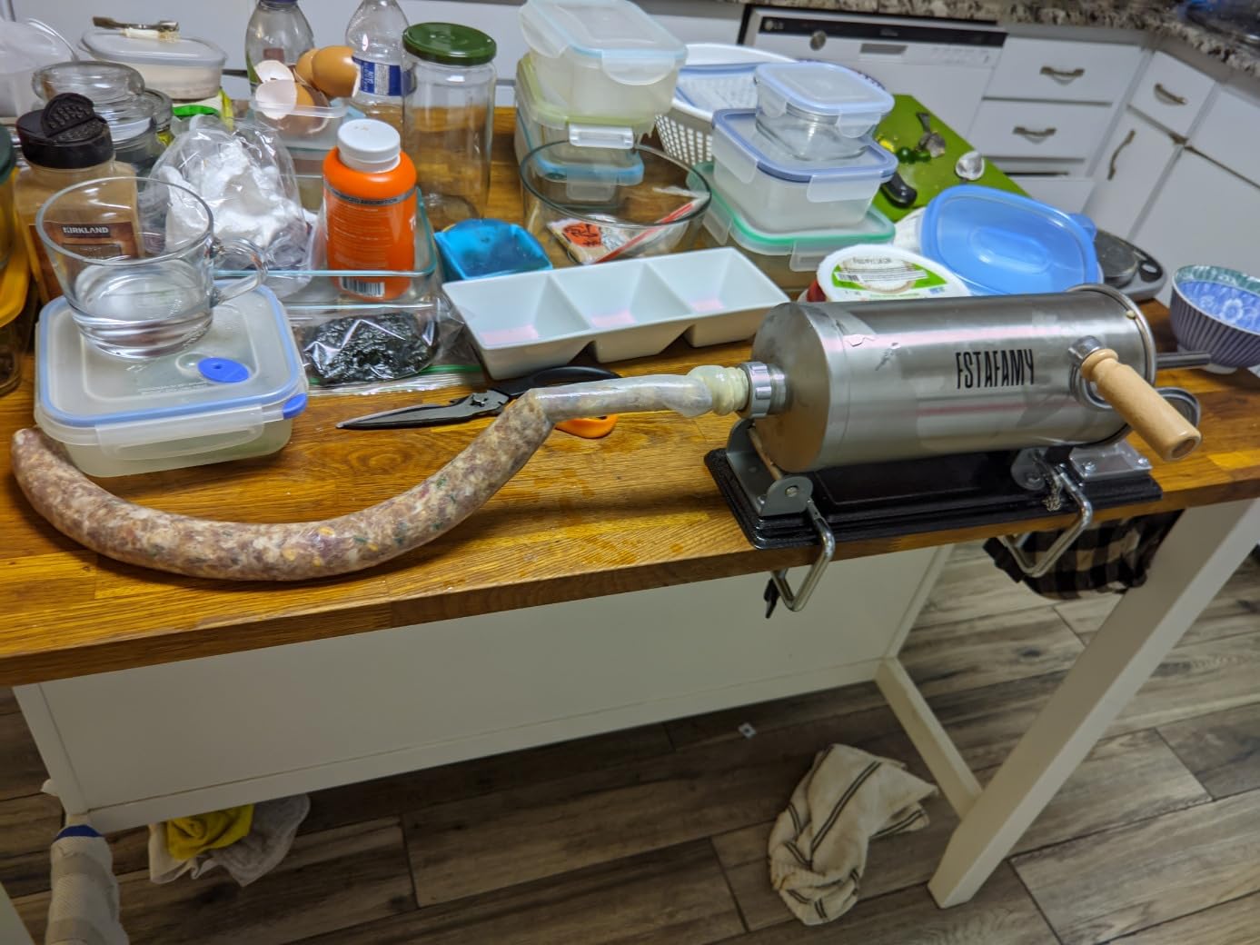 Vertical Sausage Stuffer with 4 Interchangeable Tubes, Stainless Steel Construction - Customer Photo 1