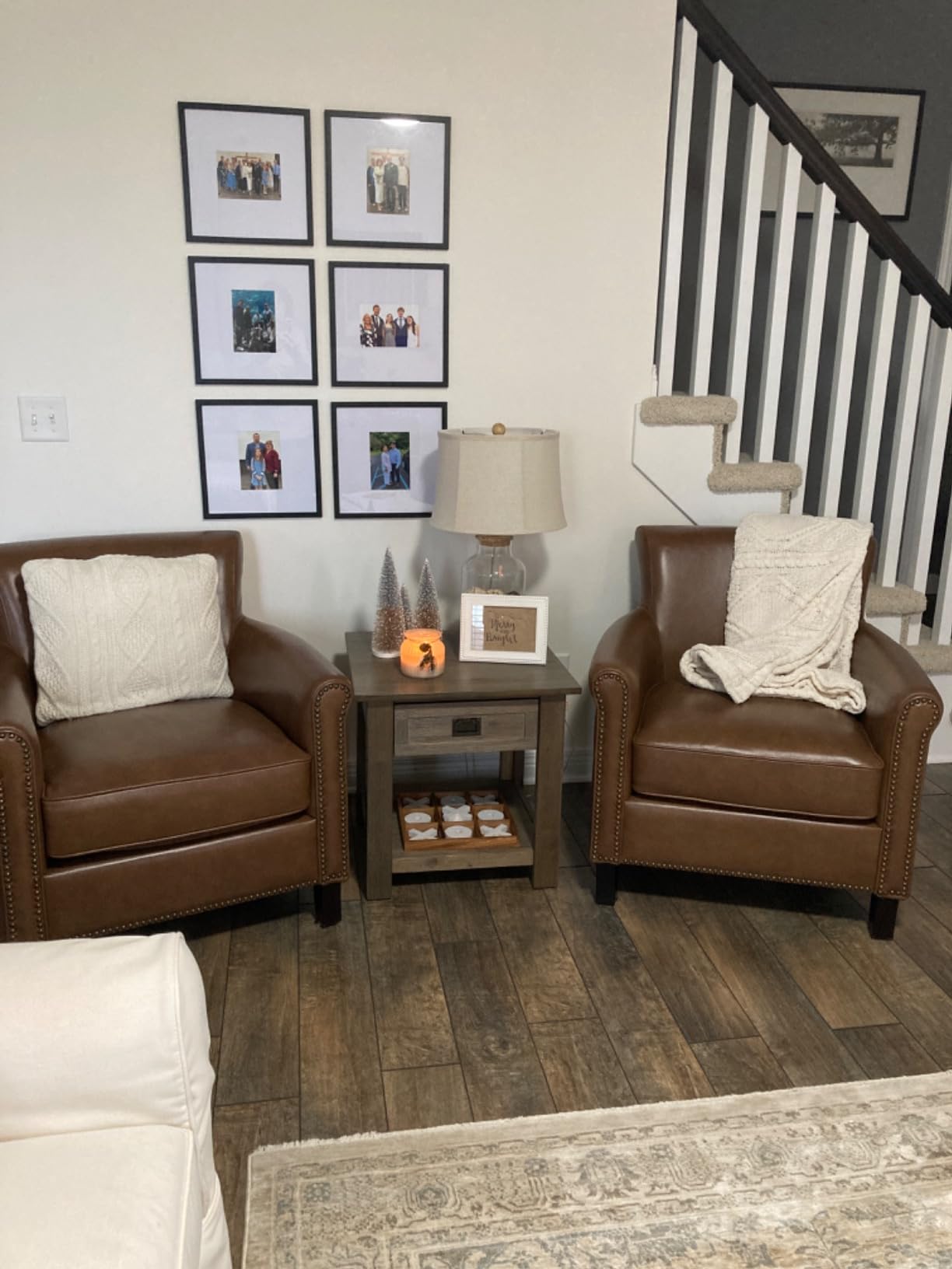 Lexicon 100% Top Grain Genuine Leather Chair, Leather Accent Chairs for Living Room, Solid Wood Frame, Rolled Armrest & Nailhead Trim, Comfy Reading for Bedroom, Office, Waiting Room, Brown Customer Review Lexicon 100% Top Grain Genuine Leather Chair, Leather Accent Chairs for Living Room, Solid Wood Frame, Rolled Armrest & Nailhead Trim, Comfy Reading for Bedroom, Office, Waiting Room, Brown - Customer Photo 1
