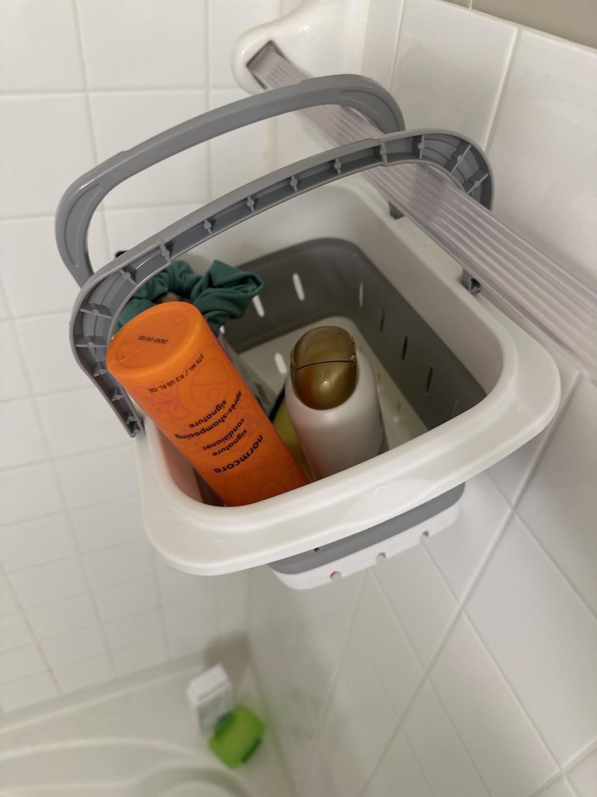 Portable Folding Plastic Bath Caddy with Handle, Perforated, Travel Bathroom Organizer for Bedroom, Bathroom, Shower, Dorm Room, Camping and RV Use (Grey, 1 pack) Customer Review Portable Folding Plastic Bath Caddy with Handle, Perforated, Travel Bathroom Organizer for Bedroom, Bathroom, Shower, Dorm Room, Camping and RV Use (Grey, 1 pack) - Customer Photo 1