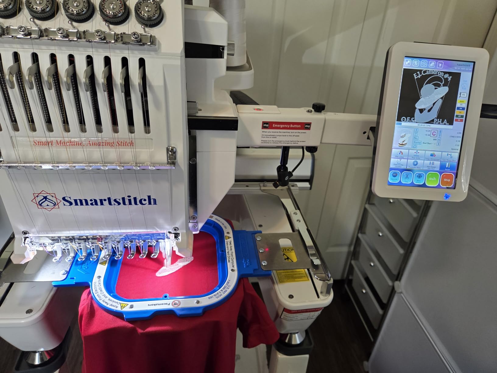 Smartstitch S-1001 Upgraded Embroidery Machine with 10 Needles, 1200SPM Max Speed, 7 Smartstitch S-1001 Upgraded Embroidery Machine with 10 Needles, 1200SPM Max Speed, 7