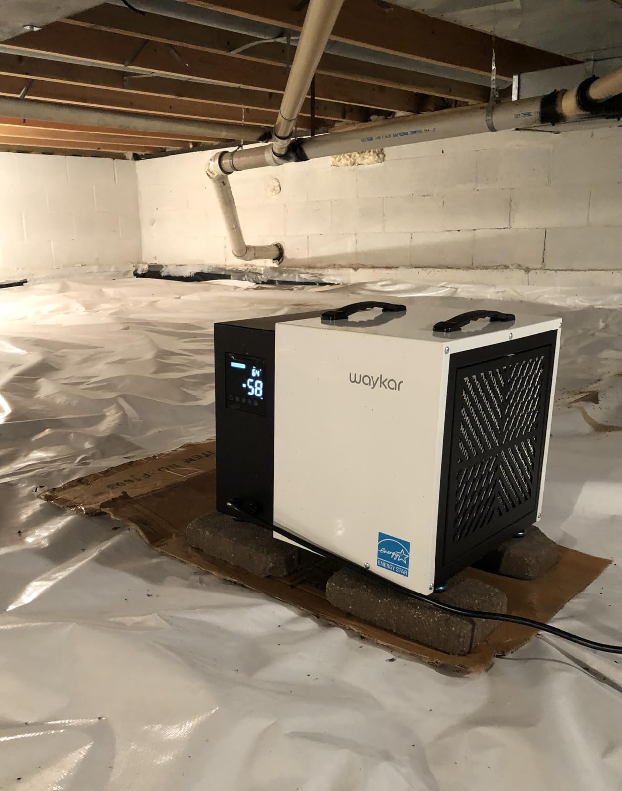 Waykar 158 Pint Commercial Dehumidifier with Pump and Drain Hose for Crawl Spaces, Basements, Ducted Industrial Use, and Water Damage Unit, for Spaces up to 7500 Square Feet, Smart Humidity Control - Customer Photo 2