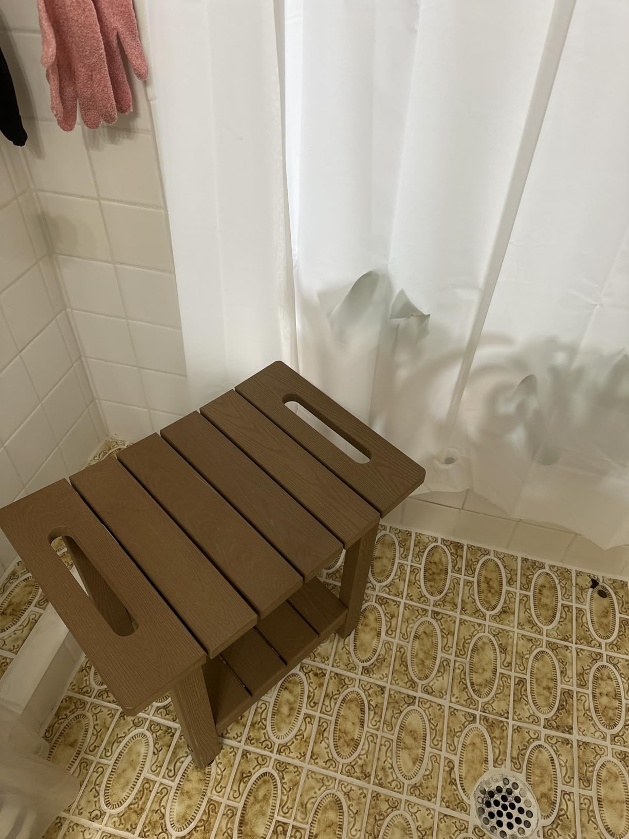 HIPS Shower Benches for Inside Shower, Shower Stool with Space-Efficient Storage Shelf, Waterproof Shower Chair Seat for Spa Bathroom(Light Gray) Customer Review HIPS Shower Benches for Inside Shower, Shower Stool with Space-Efficient Storage Shelf, Waterproof Shower Chair Seat for Spa Bathroom(Light Gray) - Customer Photo 2