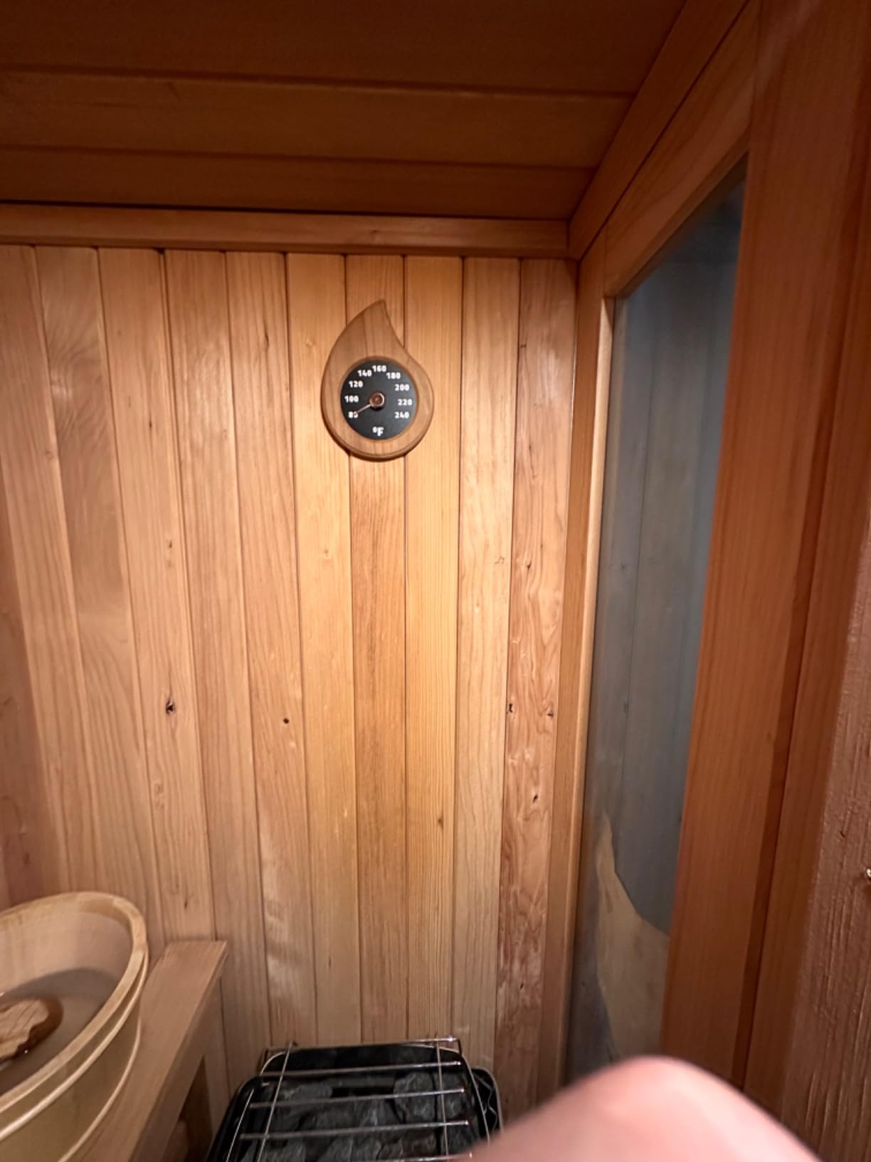 Premium Wooden Sauna Thermometer - Large Numbers, Durable and Long Lasting, Easy to Install Sauna Thermometer Fahrenheit Customer Review Premium Wooden Sauna Thermometer - Large Numbers, Durable and Long Lasting, Easy to Install Sauna Thermometer Fahrenheit - Customer Photo 1