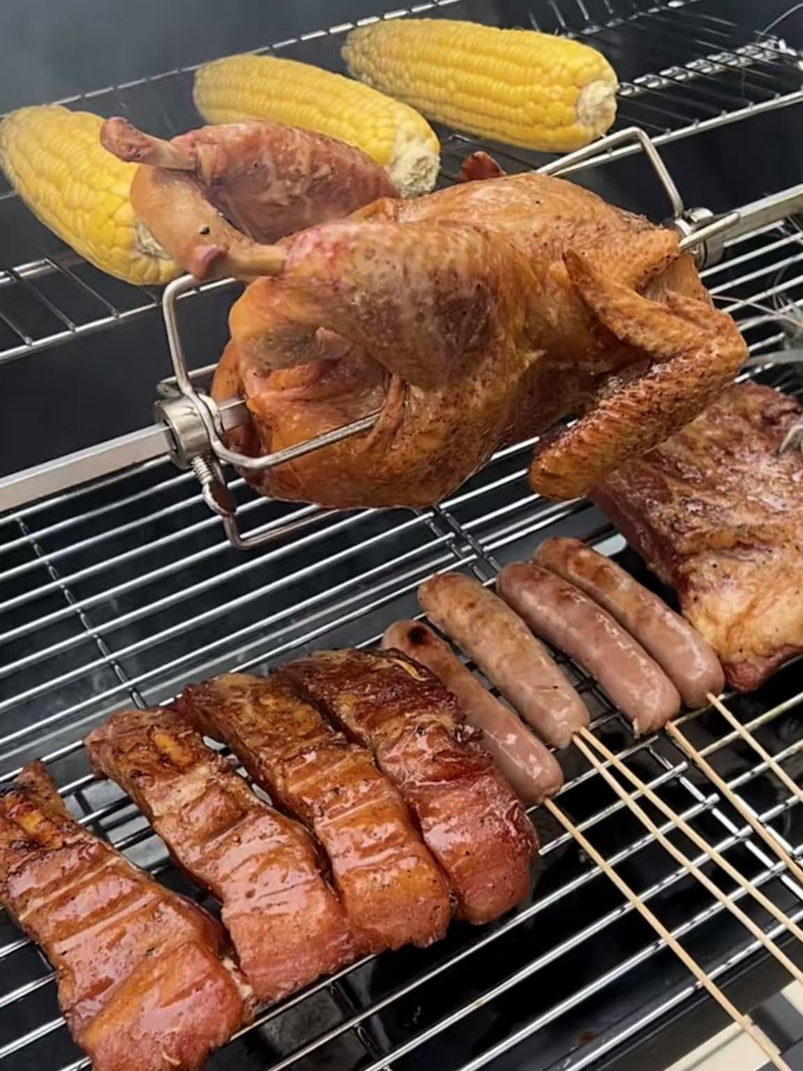 Sophia & William Heavy-Duty Vertical Offset Charcoal Smoker Extra Large Outdoor BBQ Gill with Offset Smoker, 961 SQ.IN. Cooking Area with Warming Tray,Push-out Ash Tray for Event Gathering, Black Customer Review Sophia & William Heavy-Duty Vertical Offset Charcoal Smoker Extra Large Outdoor BBQ Gill with Offset Smoker, 961 SQ.IN. Cooking Area with Warming Tray,Push-out Ash Tray for Event Gathering, Black - Customer Photo 1