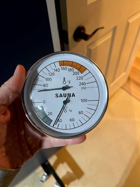 KT THERMO Sauna Thermometer 2 in 1 Fahrenheit Thermometer Hygrometer for Sauna Room, Indoor Humidity Temperature Monitor, Sauna Accessories for Infrared Steam Saunas - Customer Photo 1