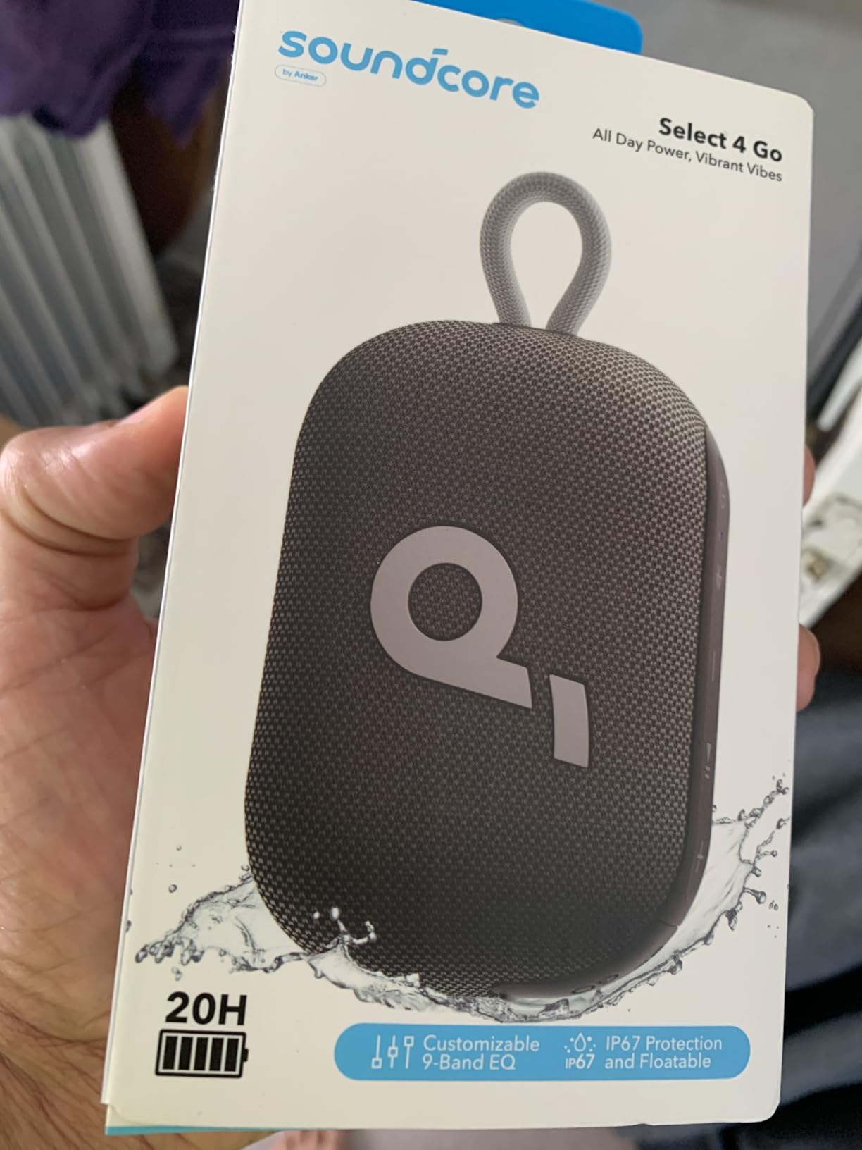 Soundcore Select 4 Go Bluetooth Shower Speaker by Anker, IP67 Waterproof/Dustproof, Ultra-Portable Speaker, Wireless, 20H Playtime, Floatable, Powerful Sound, Electronics for Outdoors/Home/Travel Customer Review Soundcore Select 4 Go Bluetooth Shower Speaker by Anker, IP67 Waterproof/Dustproof, Ultra-Portable Speaker, Wireless, 20H Playtime, Floatable, Powerful Sound, Electronics for Outdoors/Home/Travel - Customer Photo 2