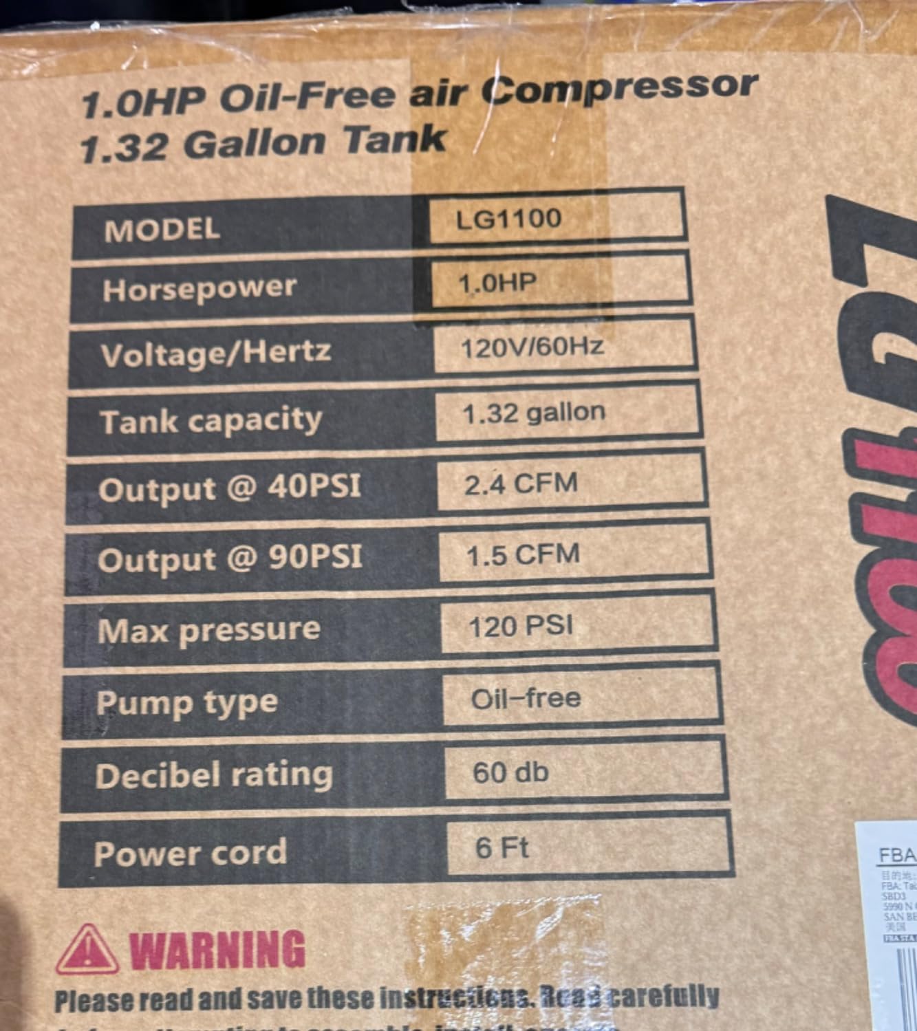 Quiet Air Compressor, Only 68dB, 5 Gallon Steel Tank, 2.8CFM @ 90PSI, Oil-Free, Electric Air Compressor Perfect for Woodwork Nailing, Garage, Car, Pneumatic Tool, Includes 11 Accessories Customer Review Quiet Air Compressor, Only 68dB, 5 Gallon Steel Tank, 2.8CFM @ 90PSI, Oil-Free, Electric Air Compressor Perfect for Woodwork Nailing, Garage, Car, Pneumatic Tool, Includes 11 Accessories - Customer Photo 1