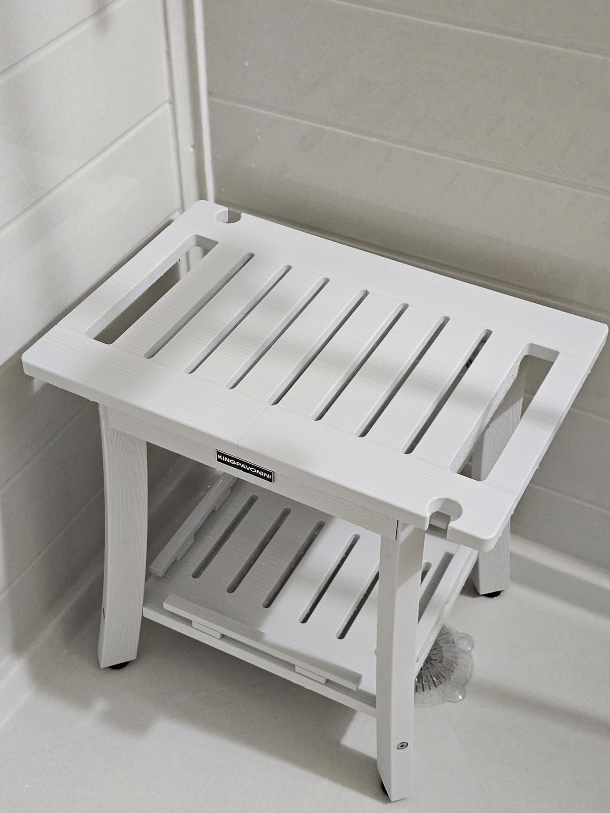 KingPavonini HDPS Shower Benches for Inside Shower to Sit on, Waterproof Shower Stool for Shaving Legs, Heavy Duty 400LBS Shower Seat with Storage Shelf, Shower Chair for Bathroom/Indoor/Outdoor Use Customer Review KingPavonini HDPS Shower Benches for Inside Shower to Sit on, Waterproof Shower Stool for Shaving Legs, Heavy Duty 400LBS Shower Seat with Storage Shelf, Shower Chair for Bathroom/Indoor/Outdoor Use - Customer Photo 1