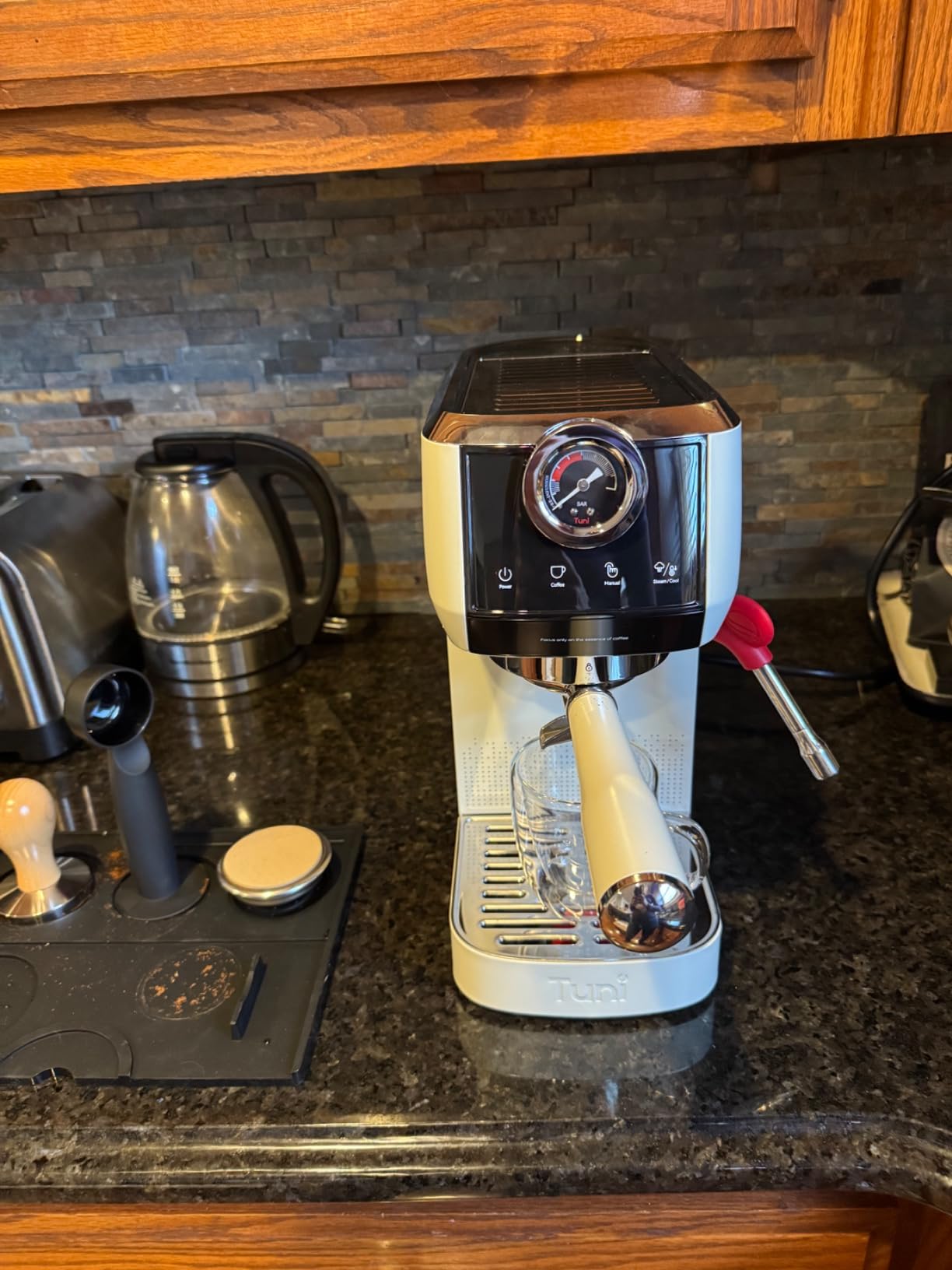 Tuni E2 58mm Espresso Machine 20Bar Espresso Maker, Dual Boiler Coffee Maker with 10mm Steam Milk Frother, Semi-automatic Coffee Machine with UKLA Pump for Espresso, Gift for Coffee Lover Customer Review Tuni E2 58mm Espresso Machine 20Bar Espresso Maker, Dual Boiler Coffee Maker with 10mm Steam Milk Frother, Semi-automatic Coffee Machine with UKLA Pump for Espresso, Gift for Coffee Lover - Customer Photo 2