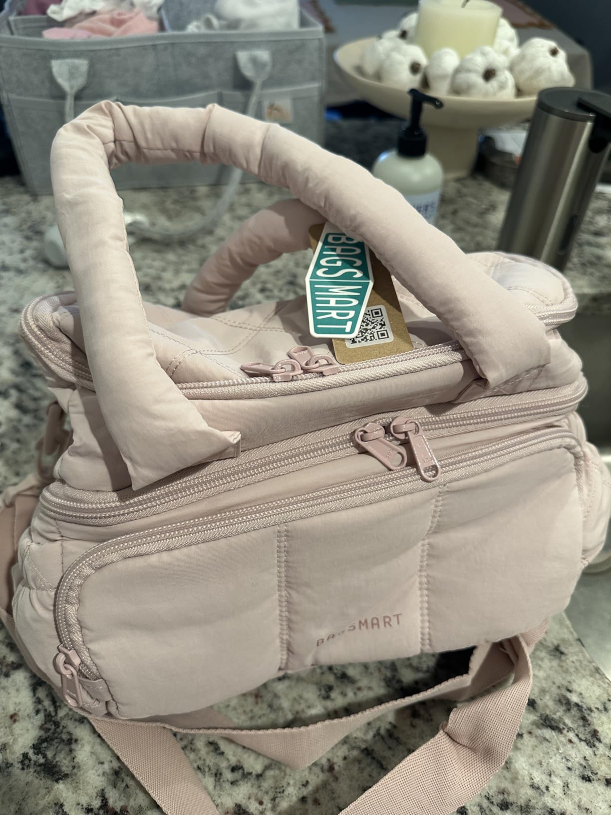 BAGSMART Lunch Bag Women, Double Deck Insulated Lunch Box, Quilted Puffer Lunch Tote, Leakproof, Durable & Reusable Large Lunch Cooler For Work Picnic Travel Meal Prep, Camel Customer Review BAGSMART Lunch Bag Women, Double Deck Insulated Lunch Box, Quilted Puffer Lunch Tote, Leakproof, Durable & Reusable Large Lunch Cooler For Work Picnic Travel Meal Prep, Camel - Customer Photo 1