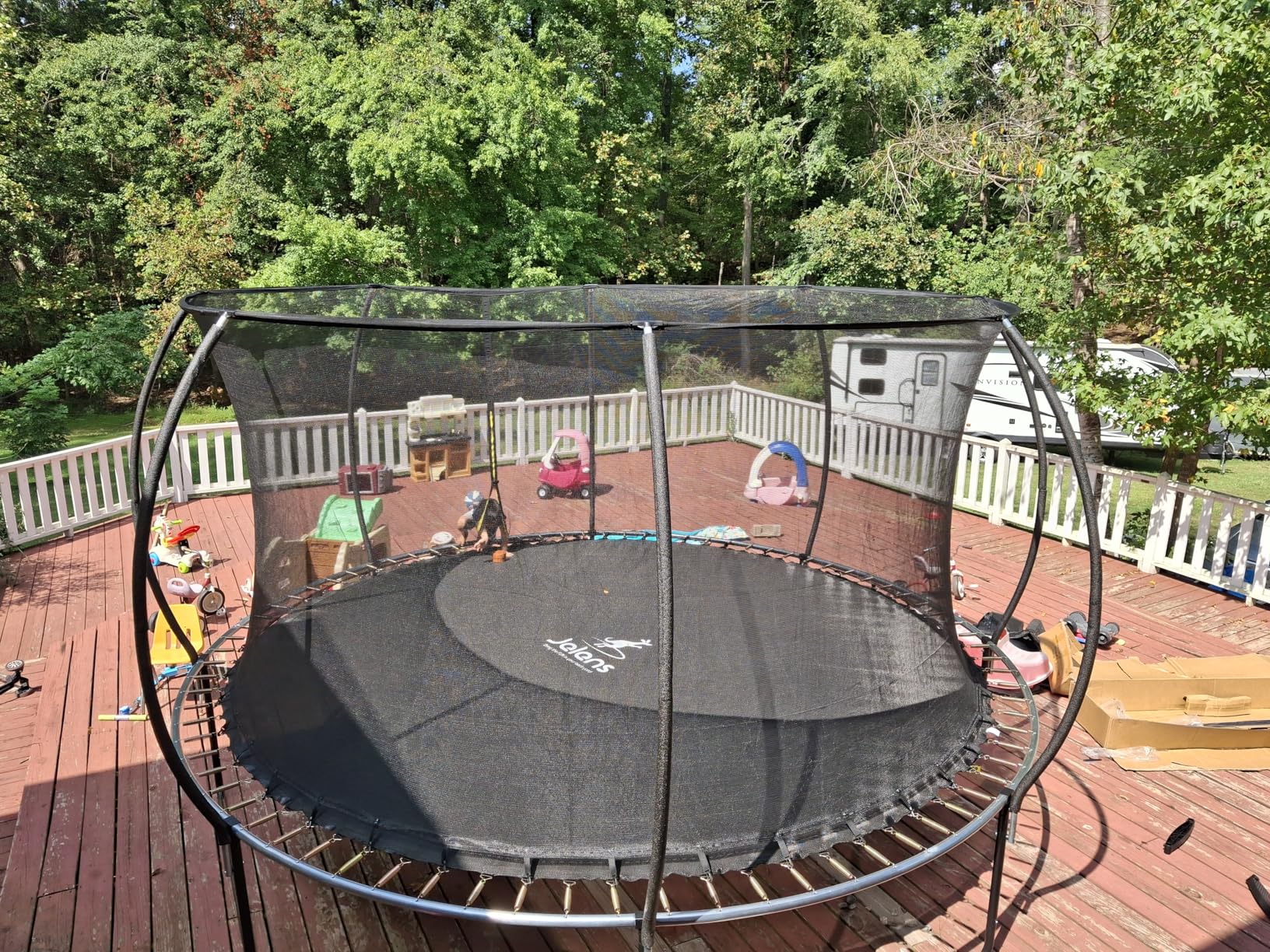 Trampoline 8FT 10FT 12FT 14FT 16FT, Recreational Trampolines with Enclosure Net and Ladder, Outdoor Anti-Rust Trampolines for Kids and Adults, ASTM Approved Customer Review Trampoline 8FT 10FT 12FT 14FT 16FT, Recreational Trampolines with Enclosure Net and Ladder, Outdoor Anti-Rust Trampolines for Kids and Adults, ASTM Approved - Customer Photo 2