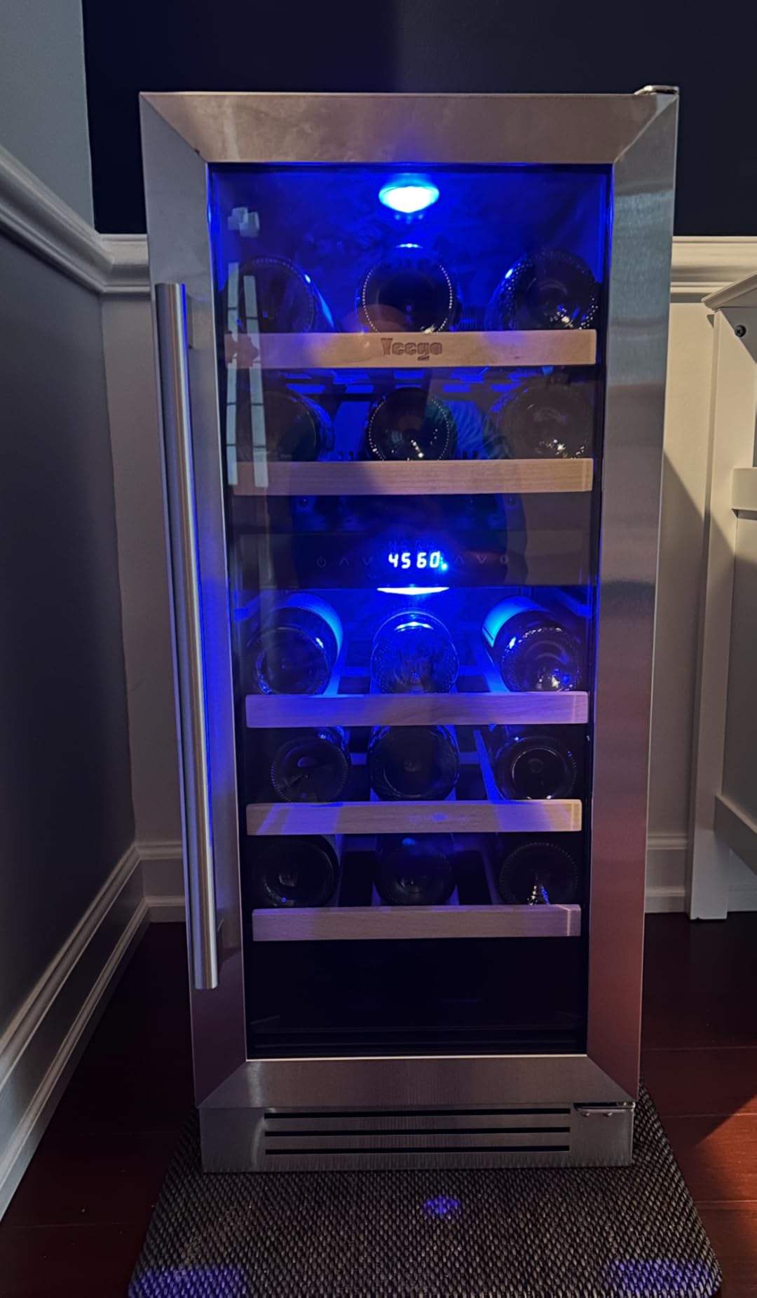 Yeego Wine Fridge Cooler - 24 Inch Wine Fridge Hold 47 Bottles, 40-65°F Wine Refrigerator Glass Door, Built in, Freestanding Under Counter Fridge for Beer Soda Drink Home Bar Office(5.12 Cu.ft) - Customer Photo 1