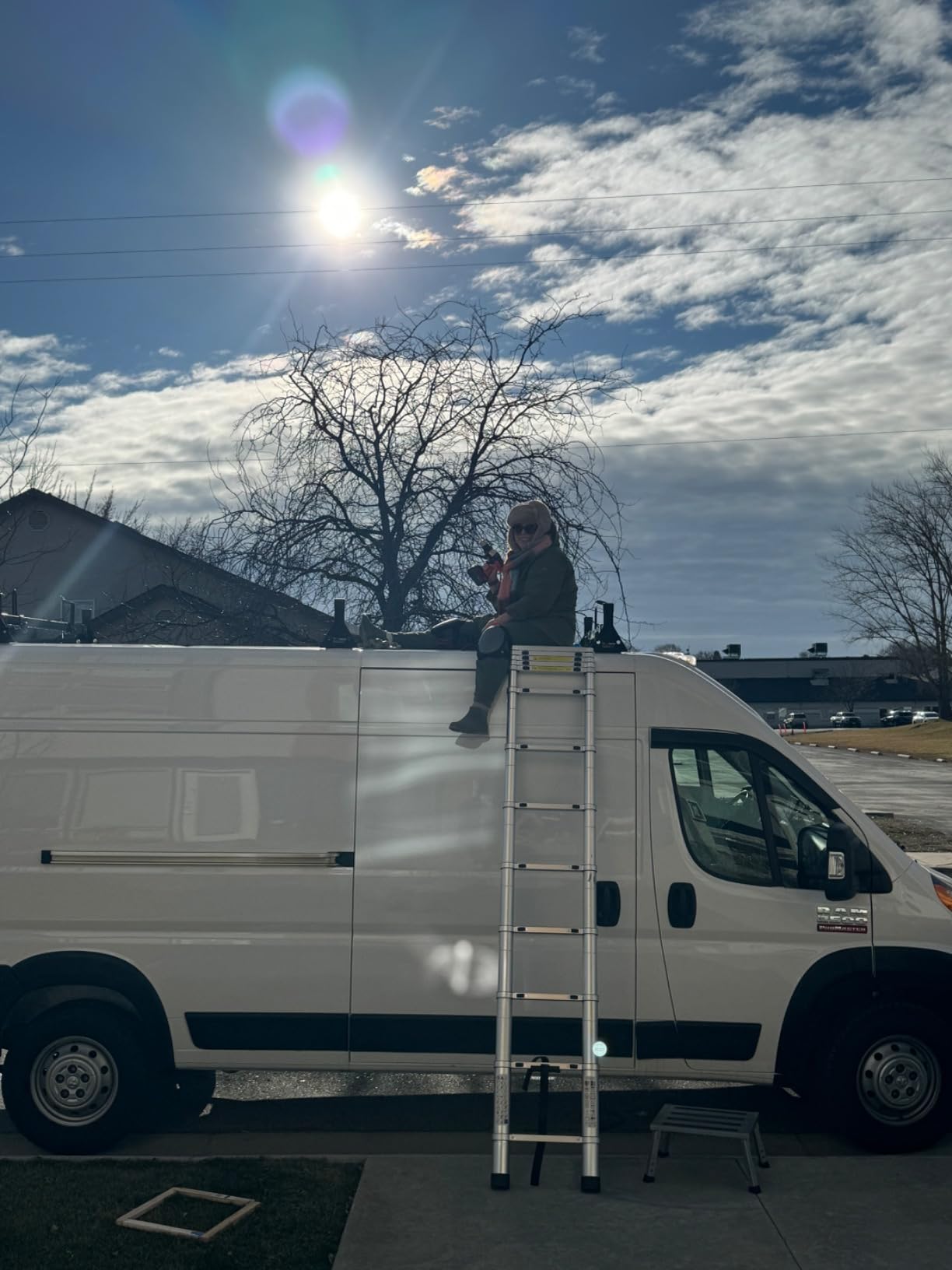 Telescoping Ladder,12.5 FT Extension Ladder, Heavy Duty 330lbs Max Capacity, Multi-Purpose Collapsible Ladder for RV or Outdoor Work Customer Review Telescoping Ladder,12.5 FT Extension Ladder, Heavy Duty 330lbs Max Capacity, Multi-Purpose Collapsible Ladder for RV or Outdoor Work - Customer Photo 1