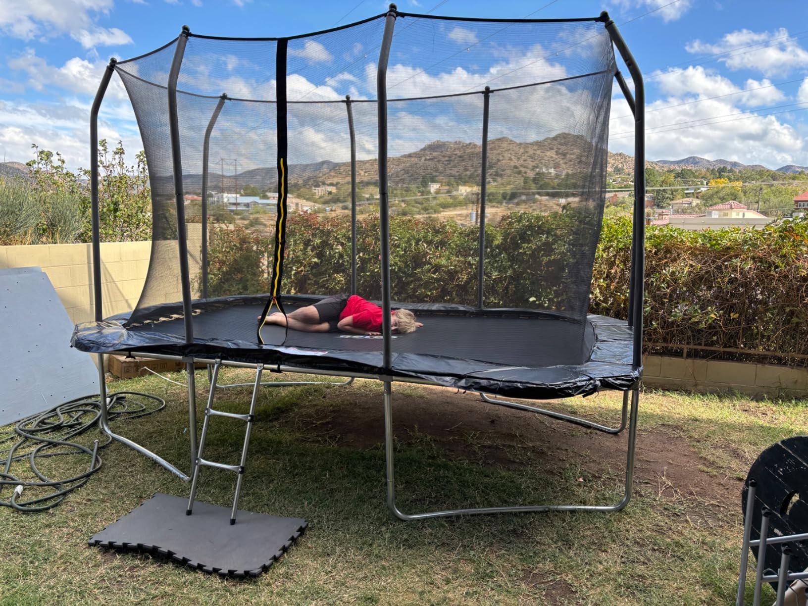 AOTOB 12 FT 14 FT Rectangle Trampoline - Perfect Outdoor Trampoline for Kids - Gymnastics Style Tranpoline with Enclosure Net - Supports Up to 440 lbs Customer Review AOTOB 12 FT 14 FT Rectangle Trampoline - Perfect Outdoor Trampoline for Kids - Gymnastics Style Tranpoline with Enclosure Net - Supports Up to 440 lbs - Customer Photo 2