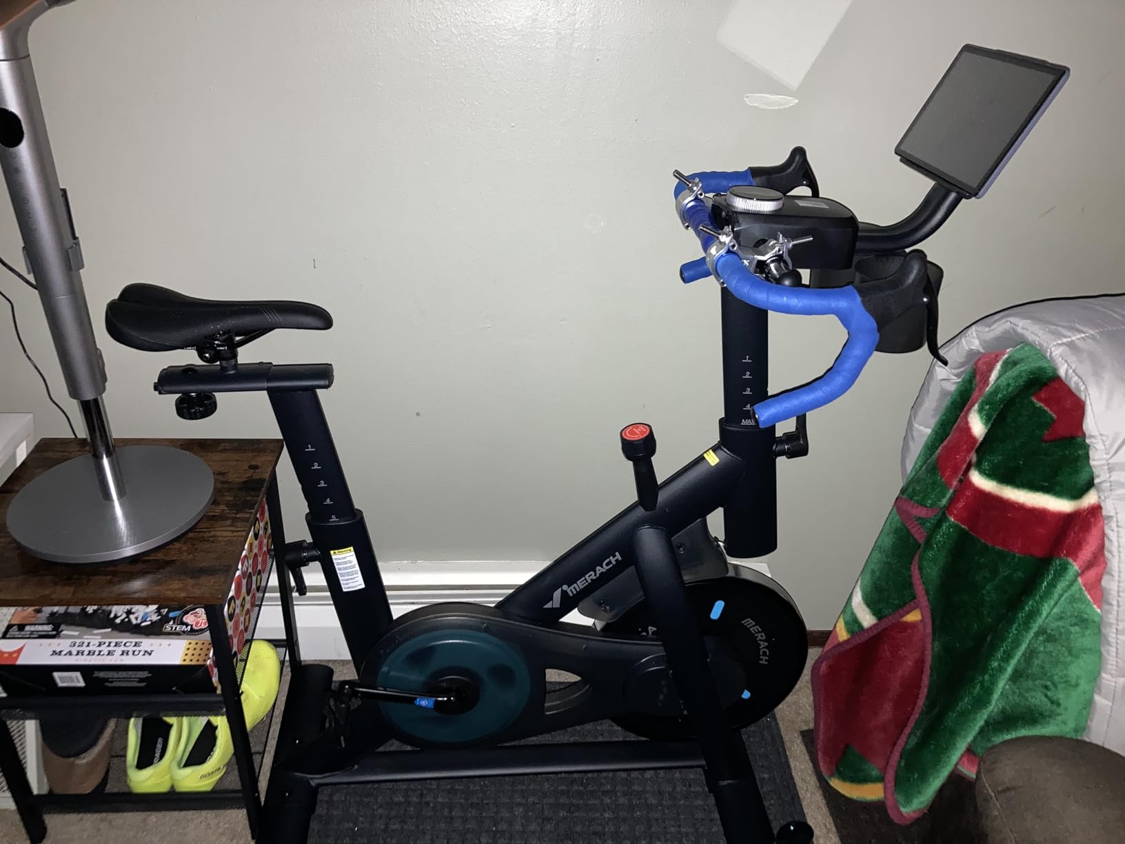 MERACH Exercise Bike, Brake Pad Stationary Bike with Exclusive App, Low Noise Indoor Cycling Bike with 300lbs Weight Capacity, Tablet Mount and Fitness Courses for Weight Loss Customer Review MERACH Exercise Bike, Brake Pad Stationary Bike with Exclusive App, Low Noise Indoor Cycling Bike with 300lbs Weight Capacity, Tablet Mount and Fitness Courses for Weight Loss - Customer Photo 1