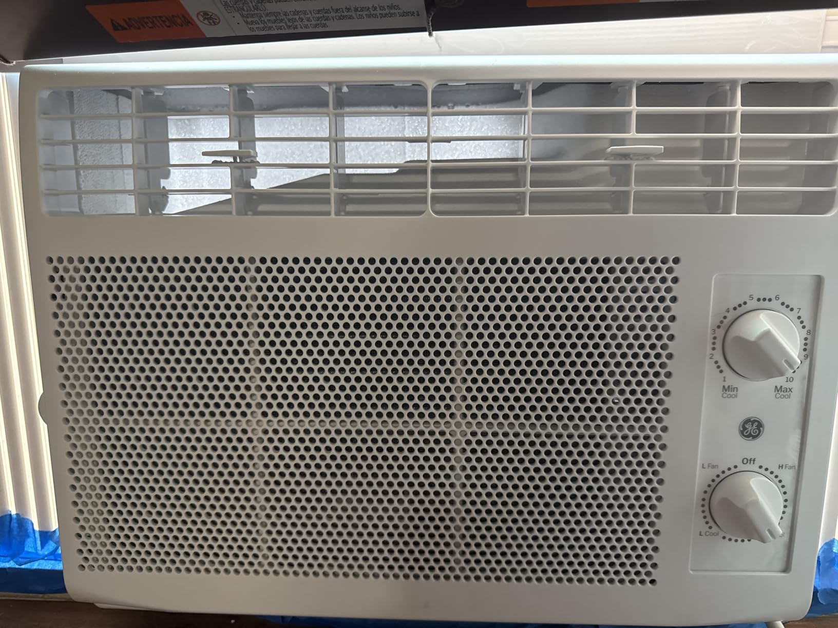 GE Window Air Conditioner Unit, 5,000 BTU for Small Rooms up to 150 sq ft. with Manual Adjustable Fan and Cooling Settings, Perfect for Small Bedroom or Living Room, Easy Install Kit Included, White Customer Review GE Window Air Conditioner Unit, 5,000 BTU for Small Rooms up to 150 sq ft. with Manual Adjustable Fan and Cooling Settings, Perfect for Small Bedroom or Living Room, Easy Install Kit Included, White - Customer Photo 1