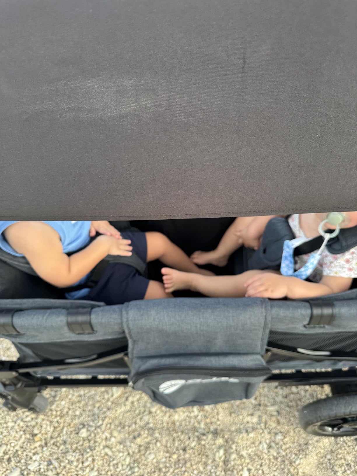 Sekey Wagon Stroller for 2 Kids, Luxury 4-in-1 Stroller Wagon - Premium Quality with Convertible Seats, Adjustable Push Handles, Removable Canopy, Snack Tray & Cooler, US Certified. Gray Customer Review Sekey Wagon Stroller for 2 Kids, Luxury 4-in-1 Stroller Wagon - Premium Quality with Convertible Seats, Adjustable Push Handles, Removable Canopy, Snack Tray & Cooler, US Certified. Gray - Customer Photo 1