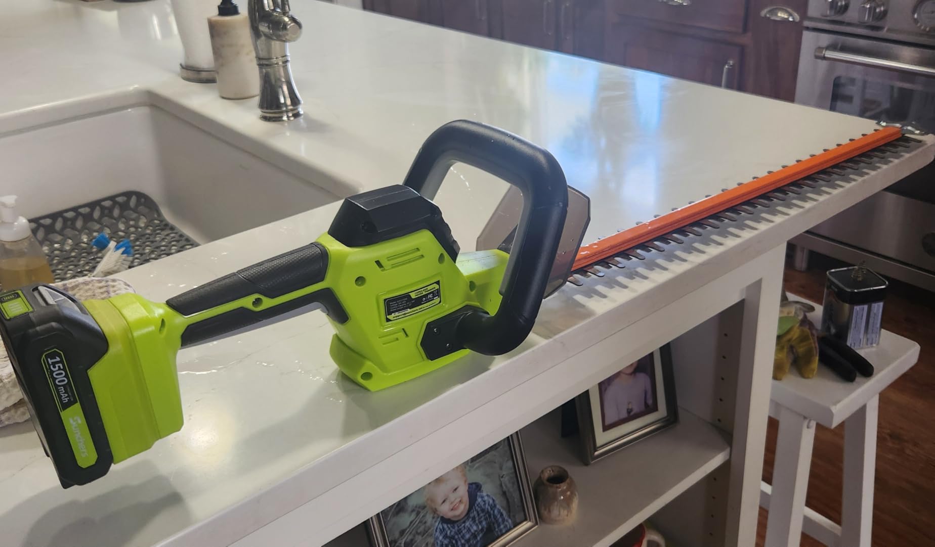20V Max Hedge Trimmer Cordless, 22 Inch Tree Trimmer with 2 Batteries and Charger, Handheld Electric Trimmers, Grass Shrub Pruning Cutter, Lightweight & Compact Hedge Shear for Garden, Lawn Customer Review 20V Max Hedge Trimmer Cordless, 22 Inch Tree Trimmer with 2 Batteries and Charger, Handheld Electric Trimmers, Grass Shrub Pruning Cutter, Lightweight & Compact Hedge Shear for Garden, Lawn - Customer Photo 1