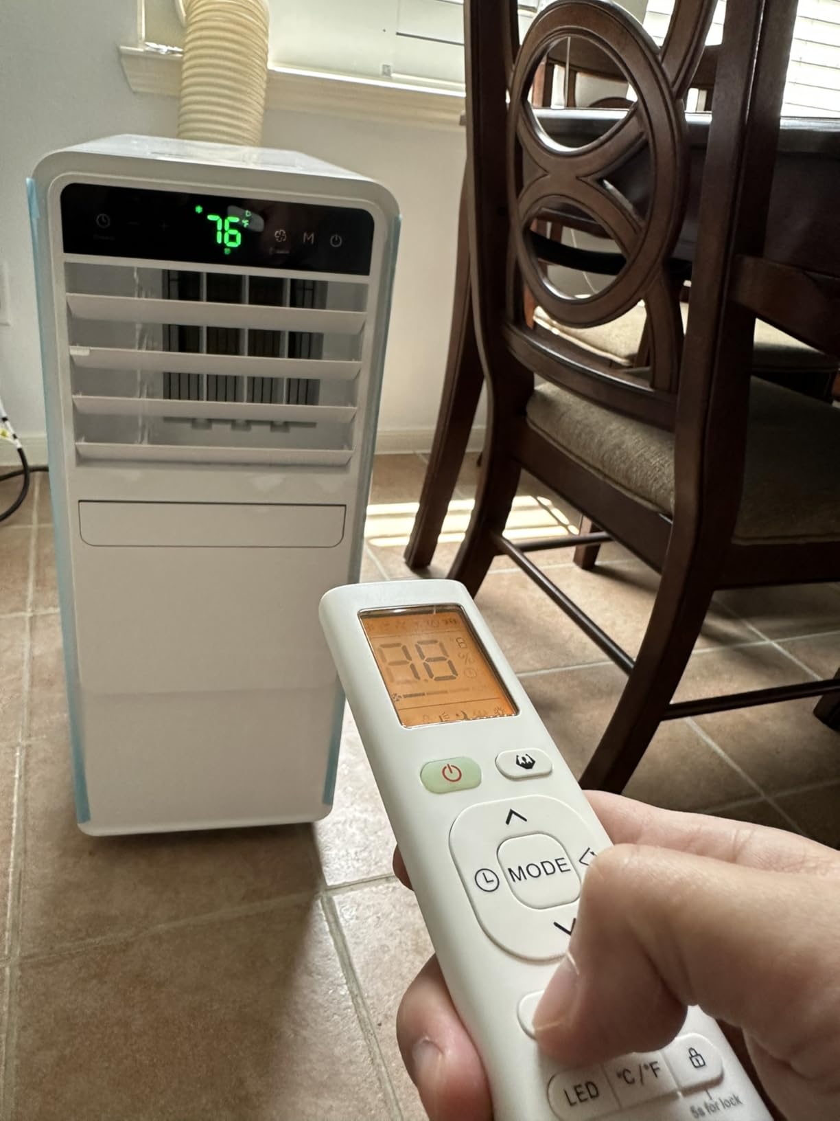 12000 BTU Portable Air Conditioners for Room up to 500 sq.ft, 3-in-1 Free Standing Quiet Portable AC Unit with Fan & Dehumidifier, Remote Control, Sleep Mode/24h Timer, 4 Speed, Auto Swing Customer Review 12000 BTU Portable Air Conditioners for Room up to 500 sq.ft, 3-in-1 Free Standing Quiet Portable AC Unit with Fan & Dehumidifier, Remote Control, Sleep Mode/24h Timer, 4 Speed, Auto Swing - Customer Photo 1