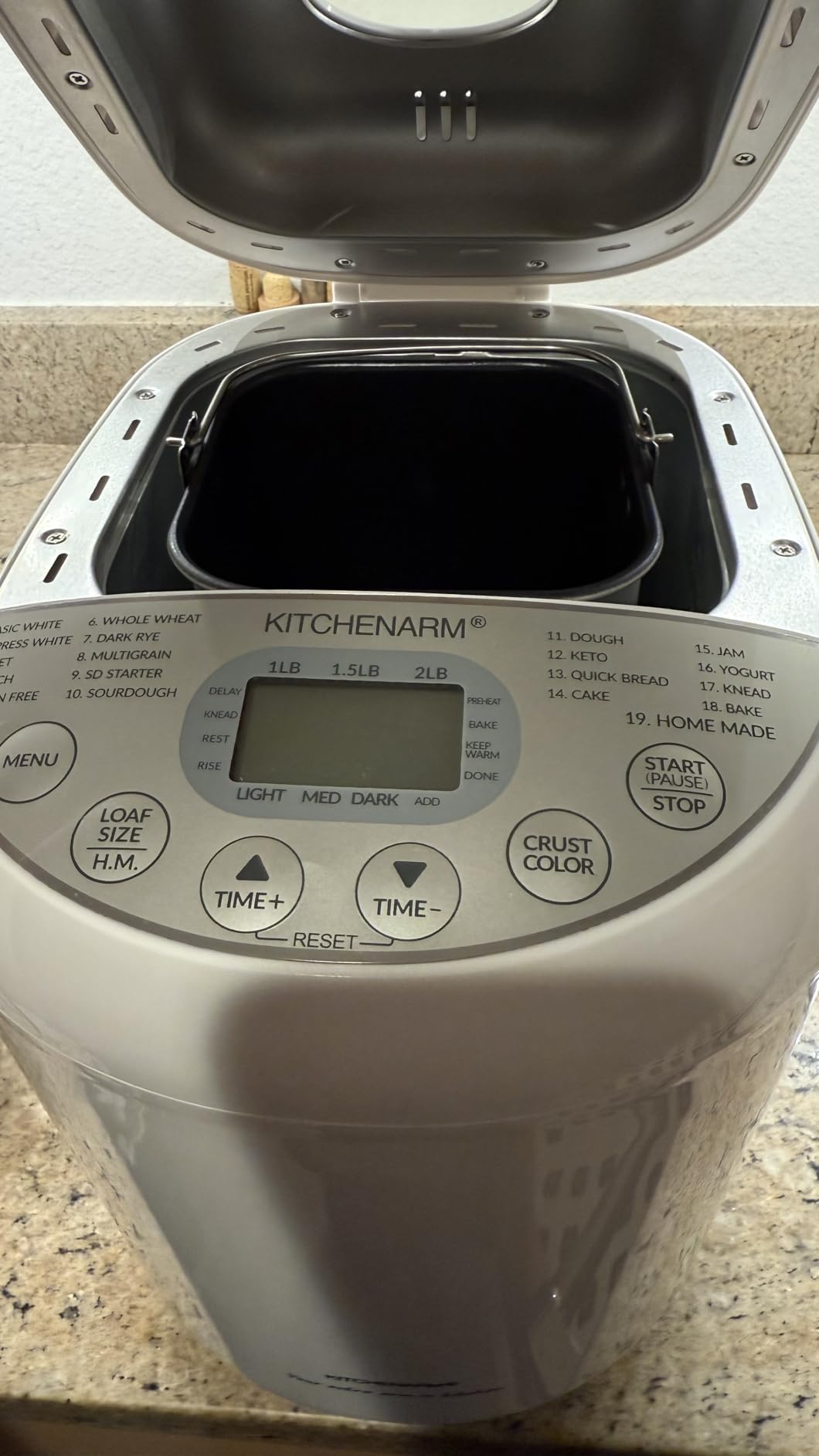 KITCHENARM 19-in-1 HANDY Bread Machine with Homemade Cycle and Gluten Free Setting - Beginner Friendly 2LB 1.5LB 1LB White Bread Maker Machine with Recipes and Delay Timer Customer Review KITCHENARM 19-in-1 HANDY Bread Machine with Homemade Cycle and Gluten Free Setting - Beginner Friendly 2LB 1.5LB 1LB White Bread Maker Machine with Recipes and Delay Timer - Customer Photo 1