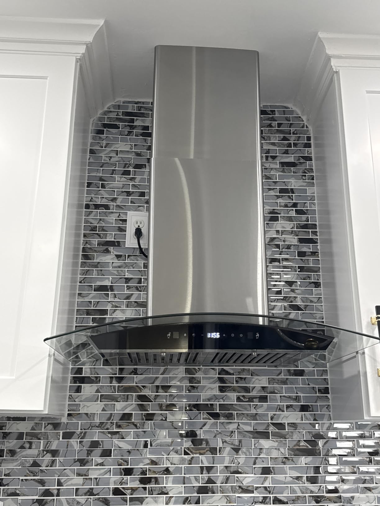 Island Range Hood 36 inch 700 CFM Ceiling Mount Kitchen Hood Vent with Gesture Sensing &Touch Control,Ducted/Ductless Convertible,3 Speeds Fan,4 LED Lights,Stainless Steel,Aluminum Filters - Customer Photo 1