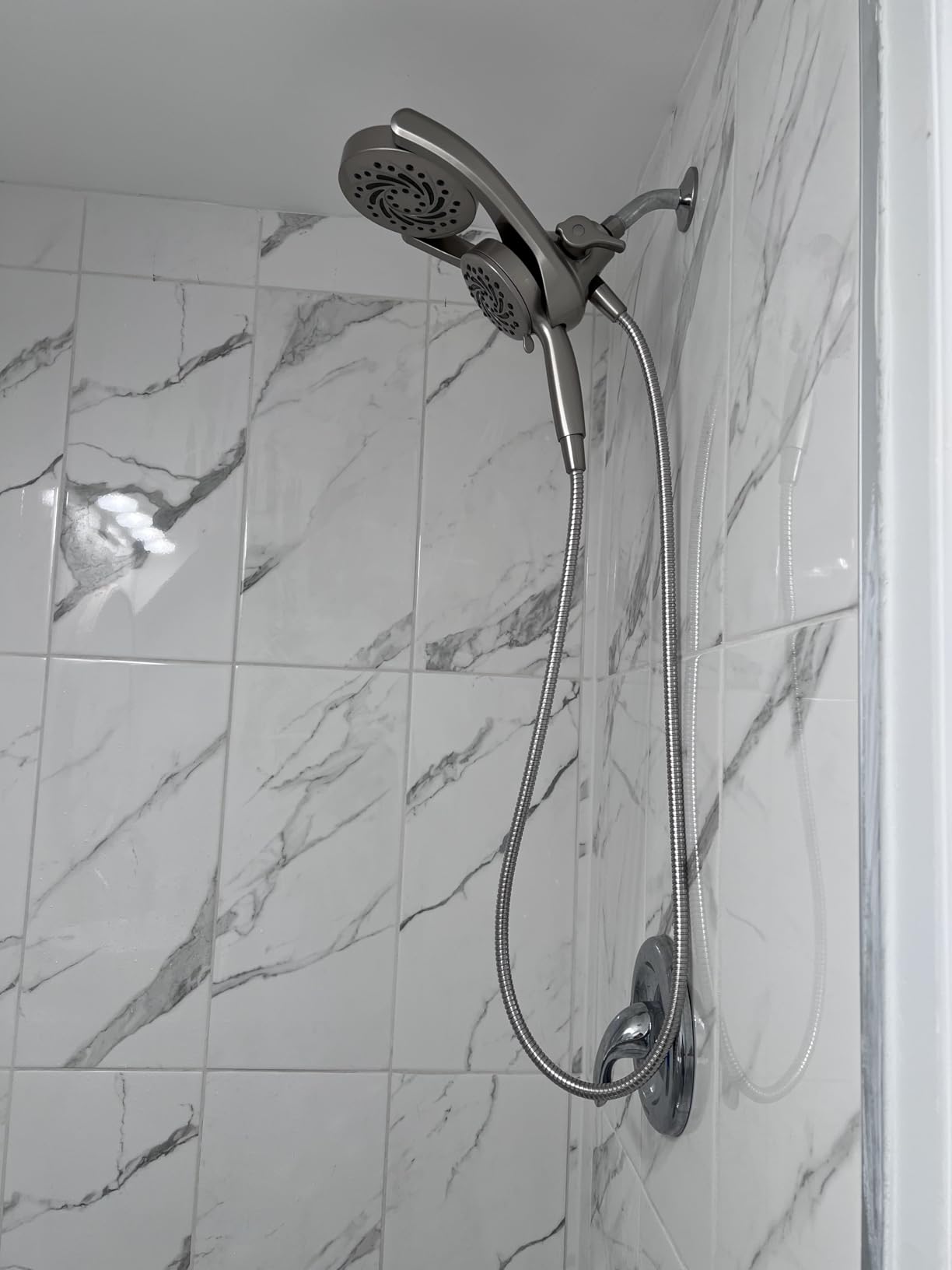 Delta 5-Setting HydroRain 2-in-1 Dual Shower Head with ProClean Spray, Brushed Nickel High Pressure Shower Head with Handheld Spray, 1.75 GPM Flow Rate, Satin Nickel 75419SN Customer Review Delta 5-Setting HydroRain 2-in-1 Dual Shower Head with ProClean Spray, Brushed Nickel High Pressure Shower Head with Handheld Spray, 1.75 GPM Flow Rate, Satin Nickel 75419SN - Customer Photo 3