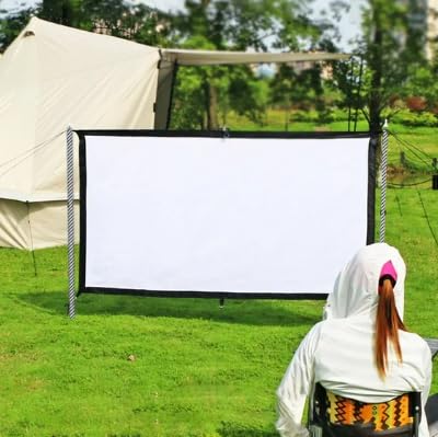 Projector Screen with Stand - 100 Inch Outdoor Projector Screen Portable Projector Screens 16:9 4K HD Outdoor Movie Screen with Carry Bag Can Enioy Home Theater Projection Screen Customer Review Projector Screen with Stand - 100 Inch Outdoor Projector Screen Portable Projector Screens 16:9 4K HD Outdoor Movie Screen with Carry Bag Can Enioy Home Theater Projection Screen - Customer Photo 1