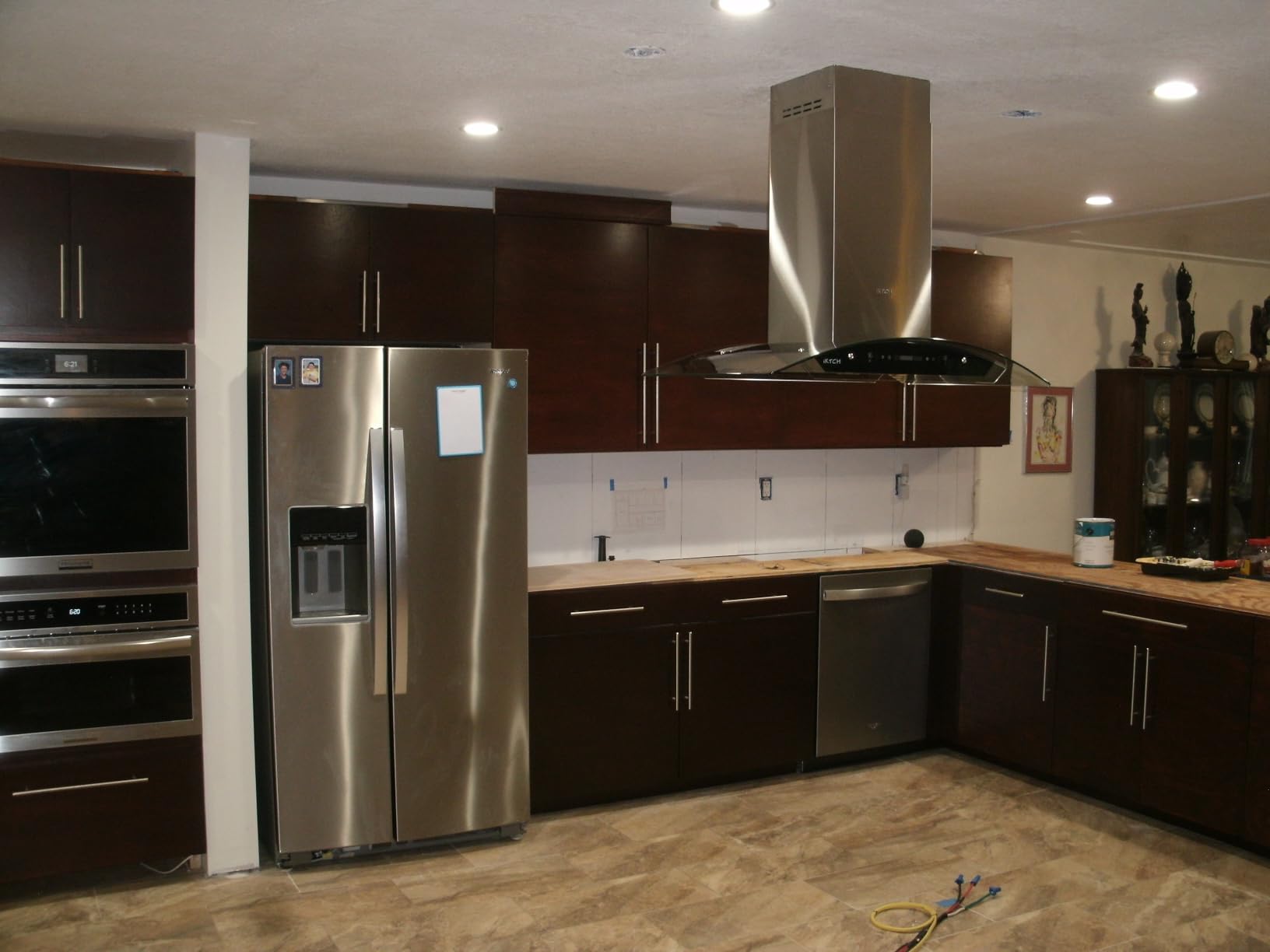 IKTCH 36-Inch Island Mount Range Hood, 900 CFM Ducted, Stainless Steel & Tempered Glass, Gesture Sensing & Touch Control, 4-Speed Fan - Customer Photo 1