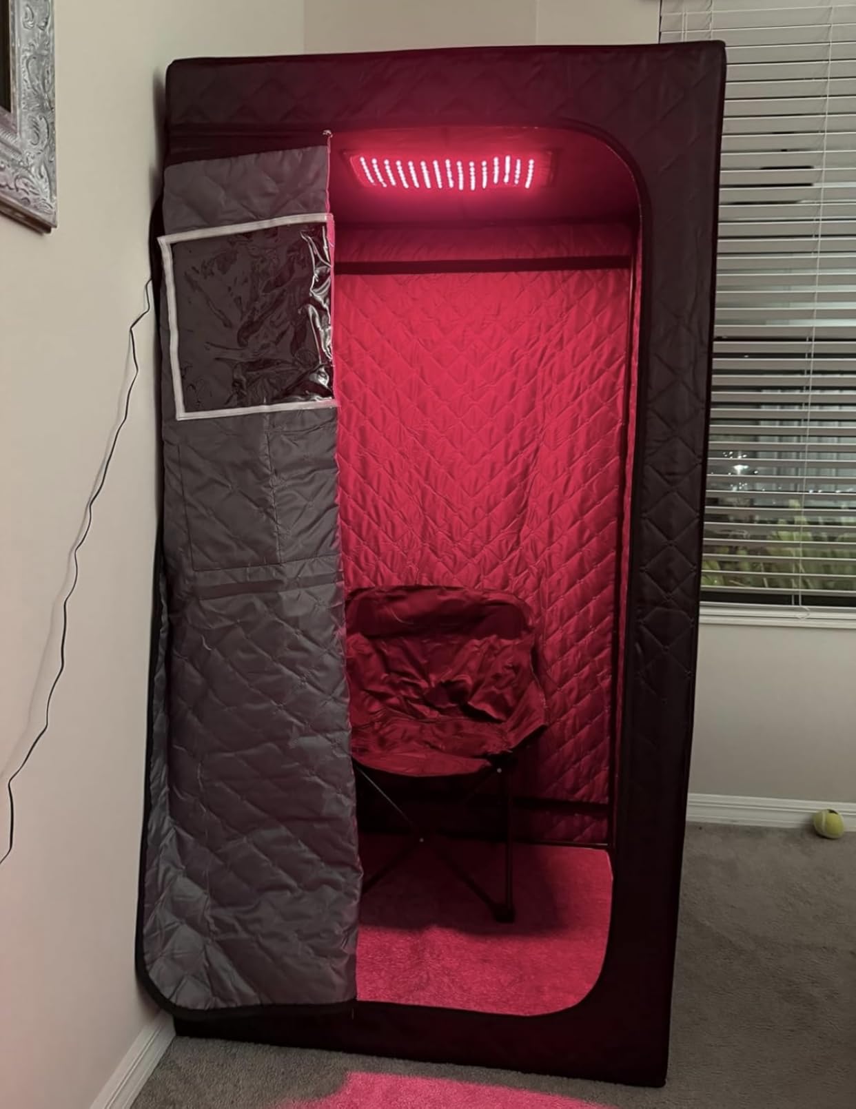 Infrared Sauna Box, Portable Steam Sauna Tent with 3L/1400W Steamer, 5-Layer Waterproof and Thermal Insulation, Folding Chair, for Home Steam Spa, Indoor & Outdoor(Black) Customer Review Infrared Sauna Box, Portable Steam Sauna Tent with 3L/1400W Steamer, 5-Layer Waterproof and Thermal Insulation, Folding Chair, for Home Steam Spa, Indoor & Outdoor(Black) - Customer Photo 1