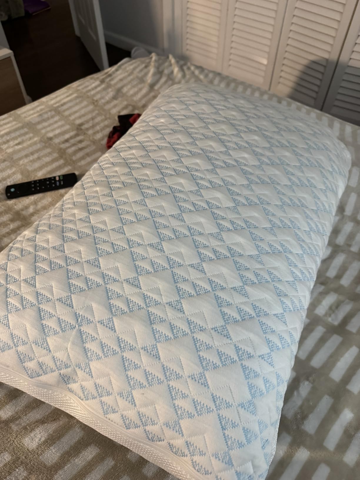 Shredded Memory Foam Cooling Soft Bamboo Viscose Pillows Queen Size Set of 2, Adjustable Hypoallergenic Hotel Quality Bed Pillows for Side, Stomach and Back Sleeper, Oeko-TEX Certified Customer Review Shredded Memory Foam Cooling Soft Bamboo Viscose Pillows Queen Size Set of 2, Adjustable Hypoallergenic Hotel Quality Bed Pillows for Side, Stomach and Back Sleeper, Oeko-TEX Certified - Customer Photo 1