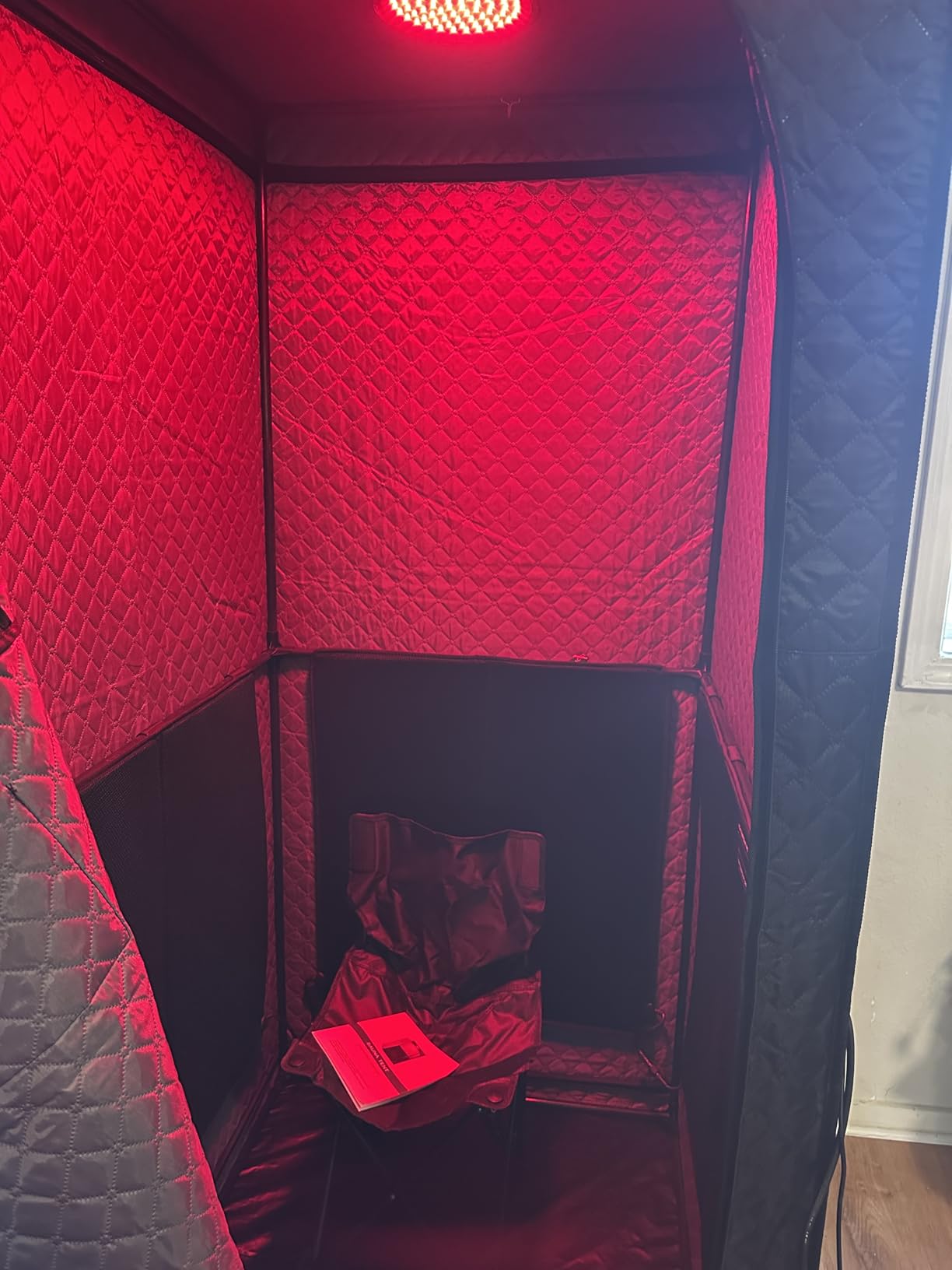 Far Infrared Sauna Box with Red Light Therapy, Portable Dry Sauna for Relaxation, Detoxification, Carbon Crystal Heating,9 Levels, Full Size 5.9ft×2.9ft×2.6ft Customer Review Far Infrared Sauna Box with Red Light Therapy, Portable Dry Sauna for Relaxation, Detoxification, Carbon Crystal Heating,9 Levels, Full Size 5.9ft×2.9ft×2.6ft - Customer Photo 2