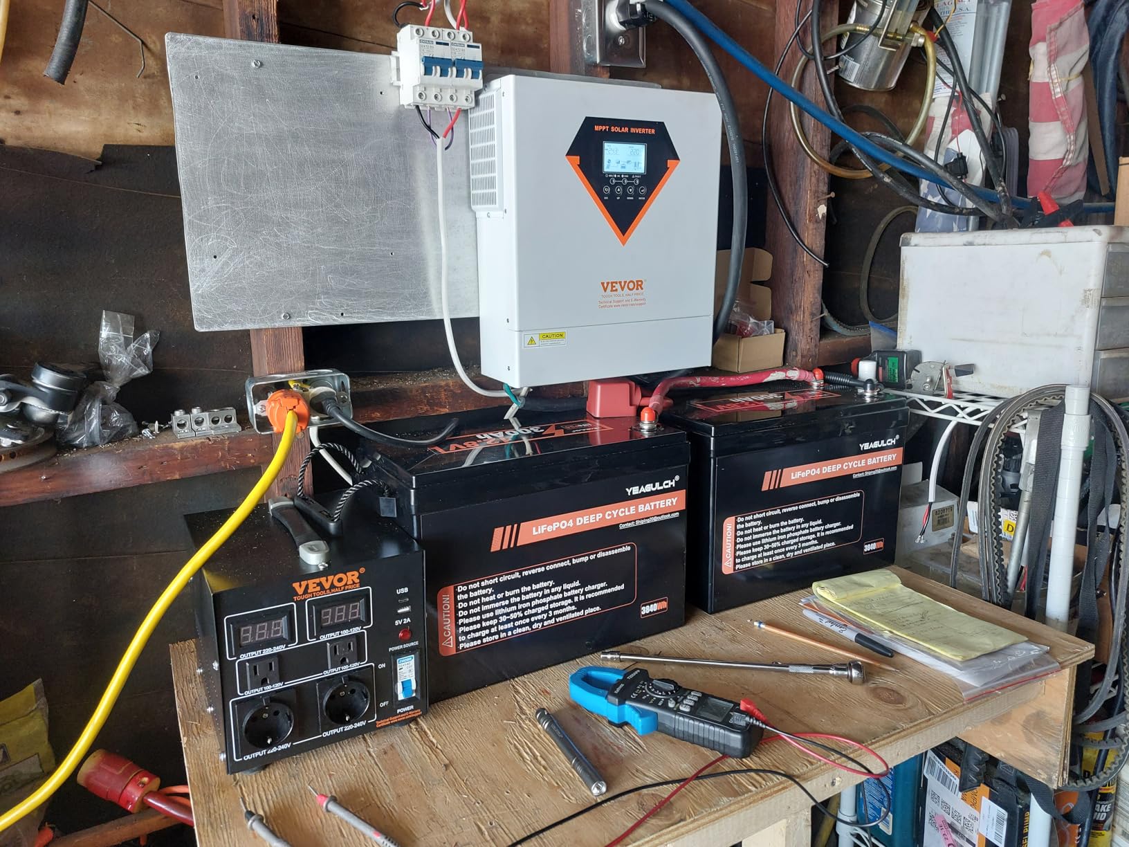 VEVOR Hybrid Solar Inverter, 3000W, All in One Pure Sine Wave Power Inverter Charger, 24V DC to 110/120V AC, with Built-in 100A MPPT Solar Controller, for Off-Grid System Lead Acid Lithium Battery Customer Review VEVOR Hybrid Solar Inverter, 3000W, All in One Pure Sine Wave Power Inverter Charger, 24V DC to 110/120V AC, with Built-in 100A MPPT Solar Controller, for Off-Grid System Lead Acid Lithium Battery - Customer Photo 1