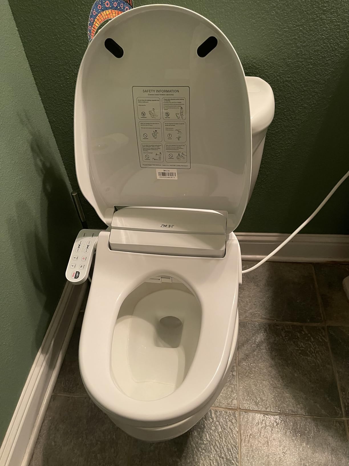 ZMJH 236 Smart Bidet Toilet Seat Elongated - Endless Warm Water, Heated Seat & Vortex Wash, Dual Front/Rear Cleaning, Warm Air Dryer, LED Night Light, Electric-Powered (Elongated) Customer Review Image ZMJH 236 Smart Bidet Toilet Seat Elongated - Endless Warm Water, Heated Seat & Vortex Wash, Dual Front/Rear Cleaning, Warm Air Dryer, LED Night Light, Electric-Powered (Elongated) - Customer Photo 2