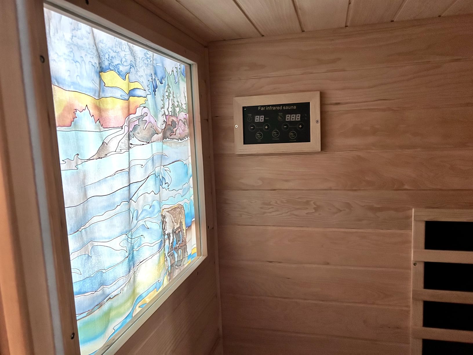 LTCCDSS Sauna, Far Infrared Saunas for Home, Wood Sauna 2 Person 1500W/120V Low Emf Indoor Sauna Room with Tempered Glass Door/Bluetooth Speakers/2 LED Lights - 43.2 * 38.3 * 73 inch Customer Review LTCCDSS Sauna, Far Infrared Saunas for Home, Wood Sauna 2 Person 1500W/120V Low Emf Indoor Sauna Room with Tempered Glass Door/Bluetooth Speakers/2 LED Lights - 43.2 * 38.3 * 73 inch - Customer Photo 1