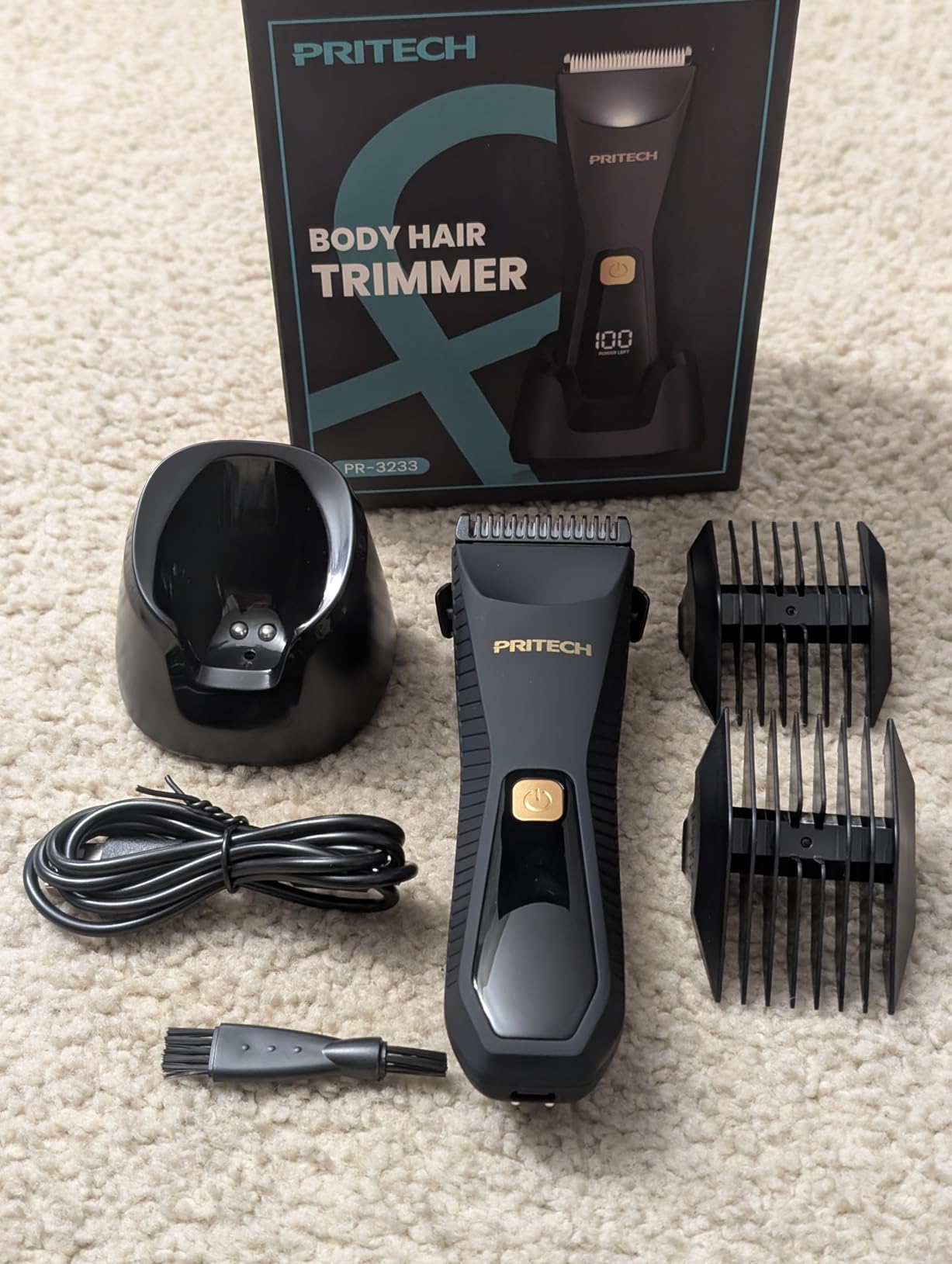 PRITECH Pubic Hair Trimmer for Men - Waterproof Body Hair Trimmer, Ceramic Blade Body Shavers for Men with USB-C Charging, Wet & Dry Use & Nick-Free Design, Balls & Sensitive Skin Safe (Black) Customer Review PRITECH Pubic Hair Trimmer for Men - Waterproof Body Hair Trimmer, Ceramic Blade Body Shavers for Men with USB-C Charging, Wet & Dry Use & Nick-Free Design, Balls & Sensitive Skin Safe (Black) - Customer Photo 1