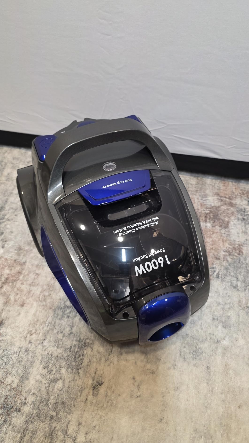 Canister Vacuum Cleaner, 32Kpa 1600W Cyclon Power Bagless Canister Vacuum Cleaners for Home, 3.7QT Large Dust Cup, Lightweight Vac for Hard Floors, Carpets, Pet Hair, Blue Customer Review Canister Vacuum Cleaner, 32Kpa 1600W Cyclon Power Bagless Canister Vacuum Cleaners for Home, 3.7QT Large Dust Cup, Lightweight Vac for Hard Floors, Carpets, Pet Hair, Blue - Customer Photo 1