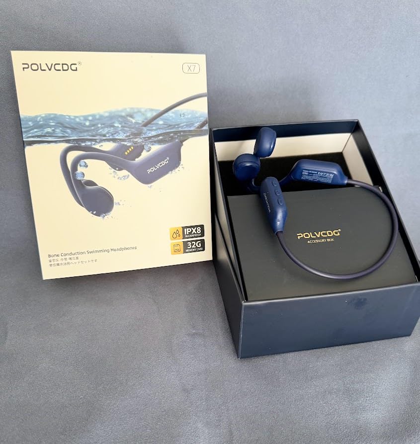 Swimming Headphones,IPX8 Waterproof Bone Conduction Headphones,32GB Memory Open Ear Headphones with Mic,Wireless Bluetooth Earphones Underwater Sport Earbuds for Workout Running Cycling Gift Customer Review Swimming Headphones,IPX8 Waterproof Bone Conduction Headphones,32GB Memory Open Ear Headphones with Mic,Wireless Bluetooth Earphones Underwater Sport Earbuds for Workout Running Cycling Gift - Customer Photo 2